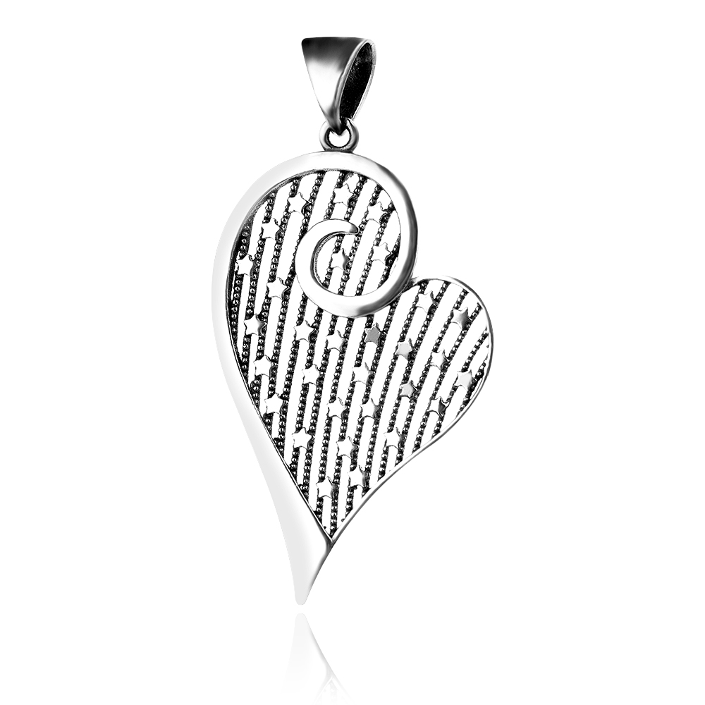 Heart Pendant Sterling Silver 925 Love Romantic Valentine Gift Necklace Stars Charm Women Girl Jewellery Gift