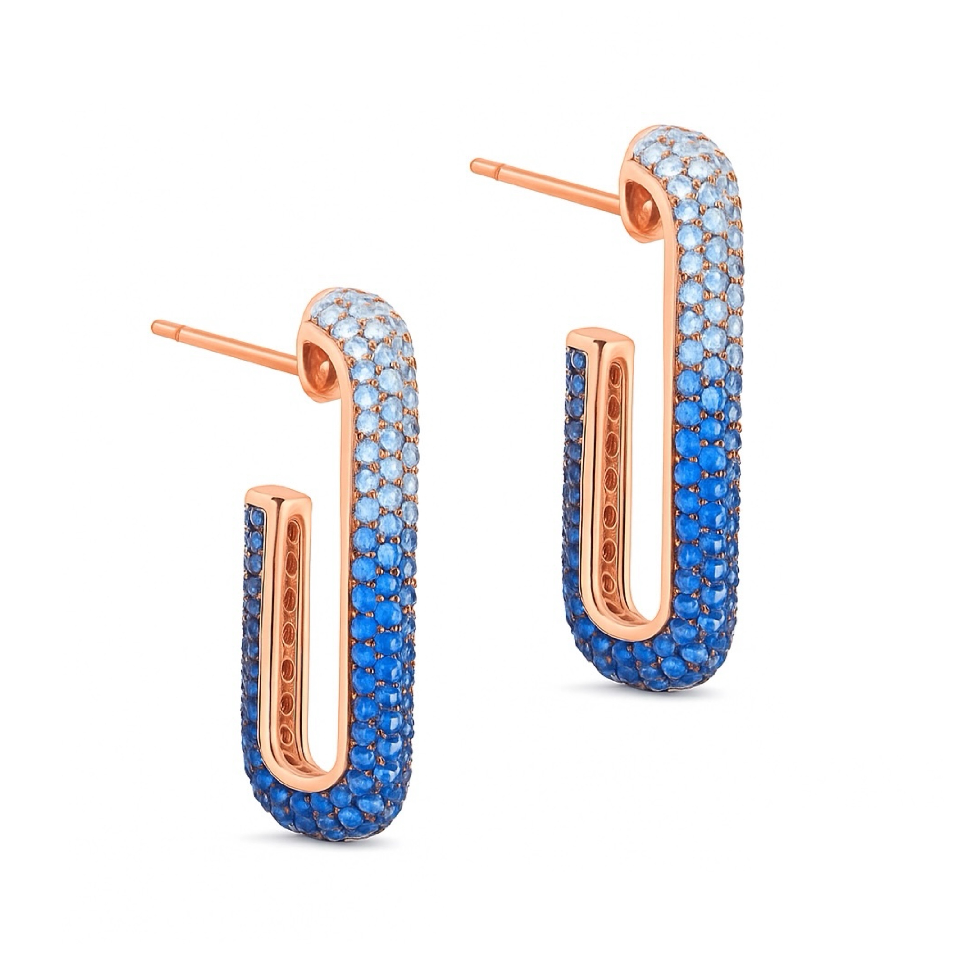 Rectangle Cubic Zirconia Stud Earrings Sterling Silver 925 Rectangular Open CZ Half Hoop Oval Geometrical Earrings