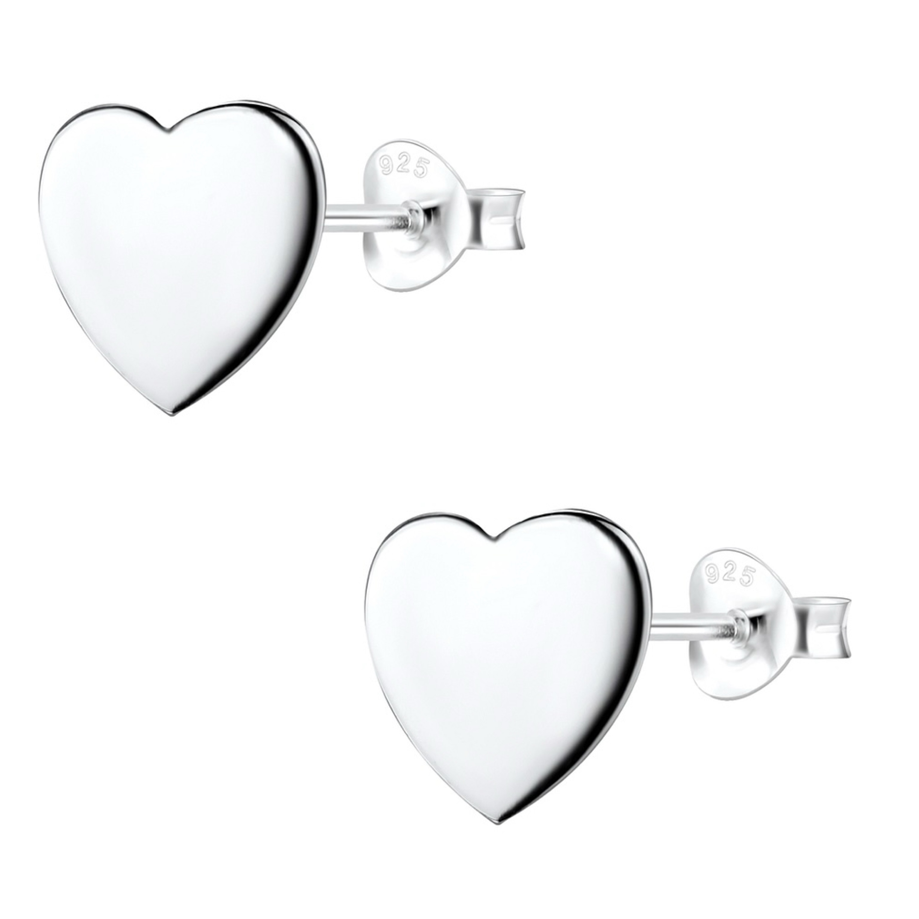 Heart Stud Earrings Sterling Silver 925 Dainty Tiny Love Trendy Minimalist Simple Design Jewelry