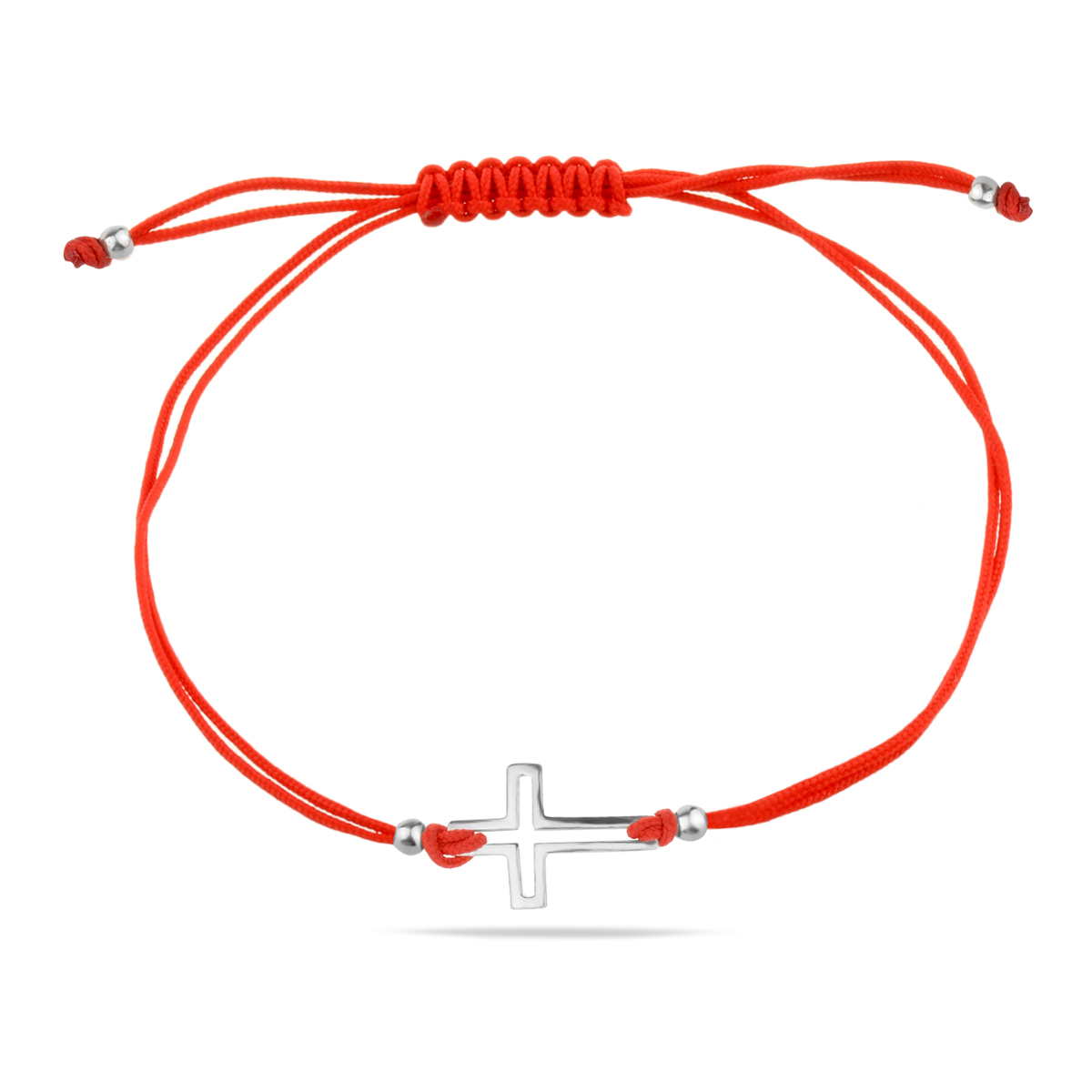Cross Bracelet Adjustable Red String Sterling Silver 925 Charm Jewellery Ornament "Blessed"