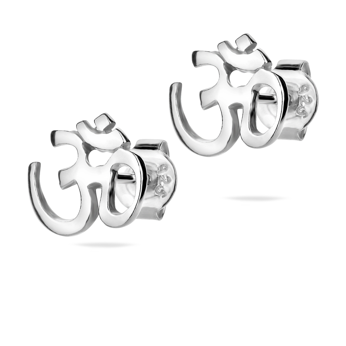 Om Stud Earrings Sterling Silver 925 Spiritual Yoga Jewellery "Balance"