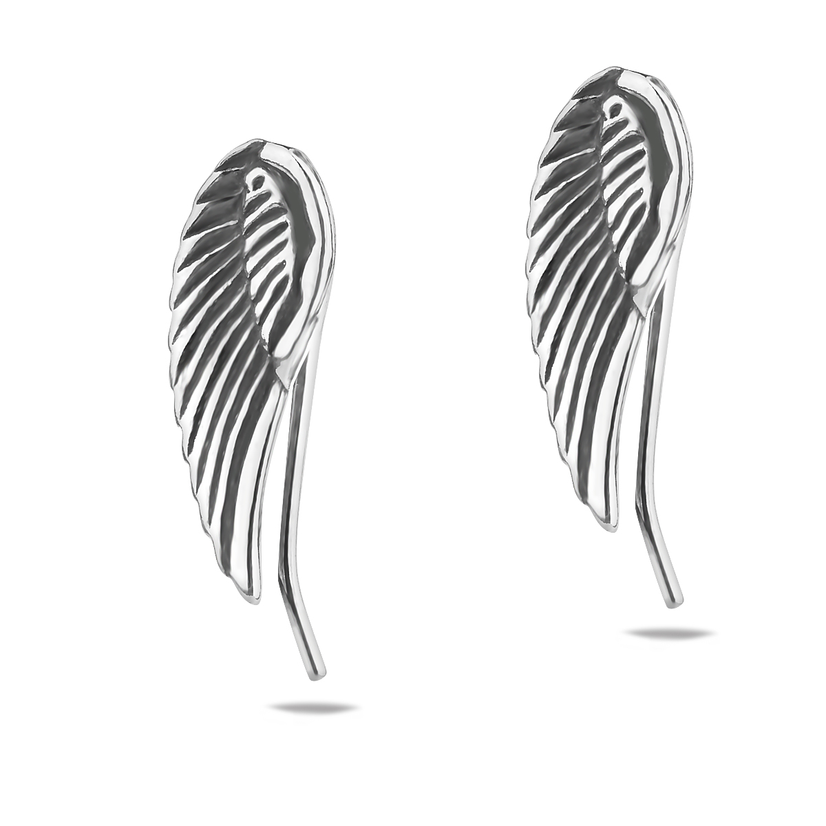 Sterling Silver 925 Angel Wing Earrings  Guardian Jewellery Feather Fairy Protection Hook Wire Earrings Women Girl Gift Present