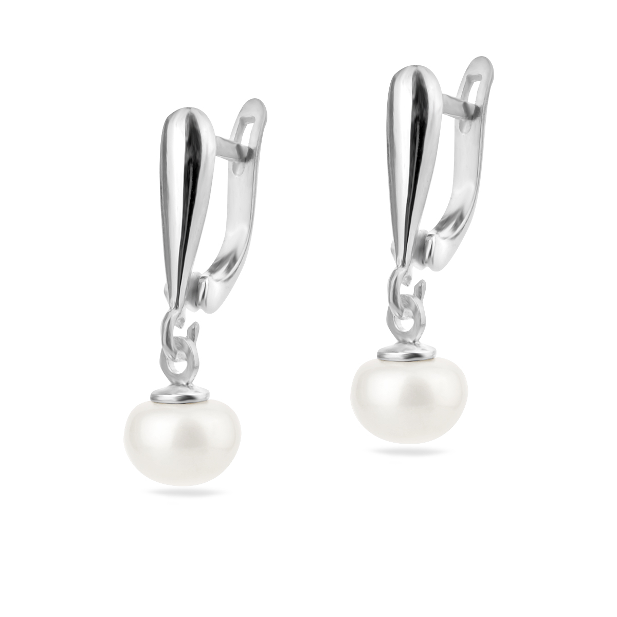 Pearl Earrings Sterling Silver 925 6mm Bead Ball Dangle Drop Charm Women Girl Wedding Bridal Bridesmaids Jewellery Gift Idea