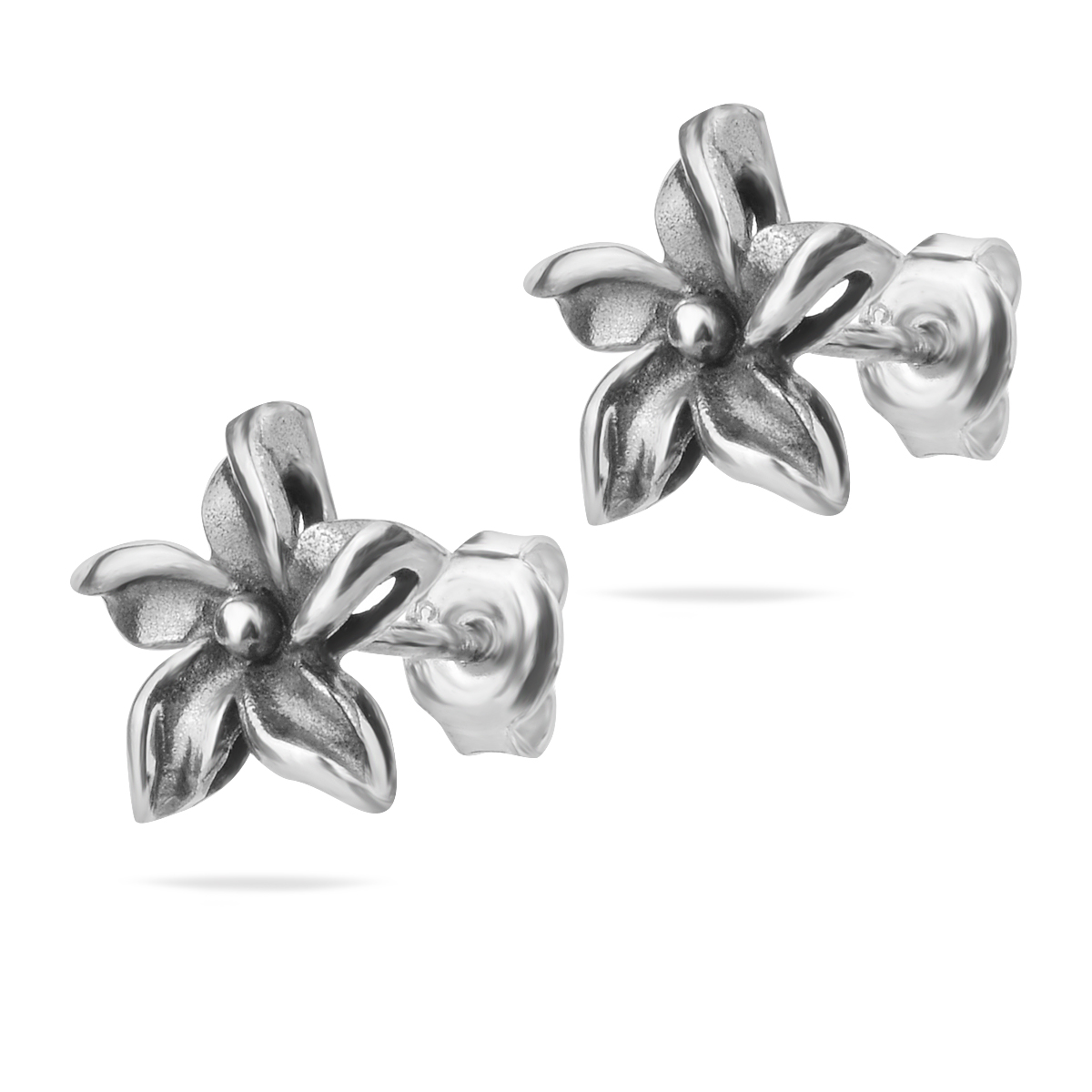Flower Stud Earrings Sterling Silver 925 Floral Design Jewellery Gift Idea Women Girl