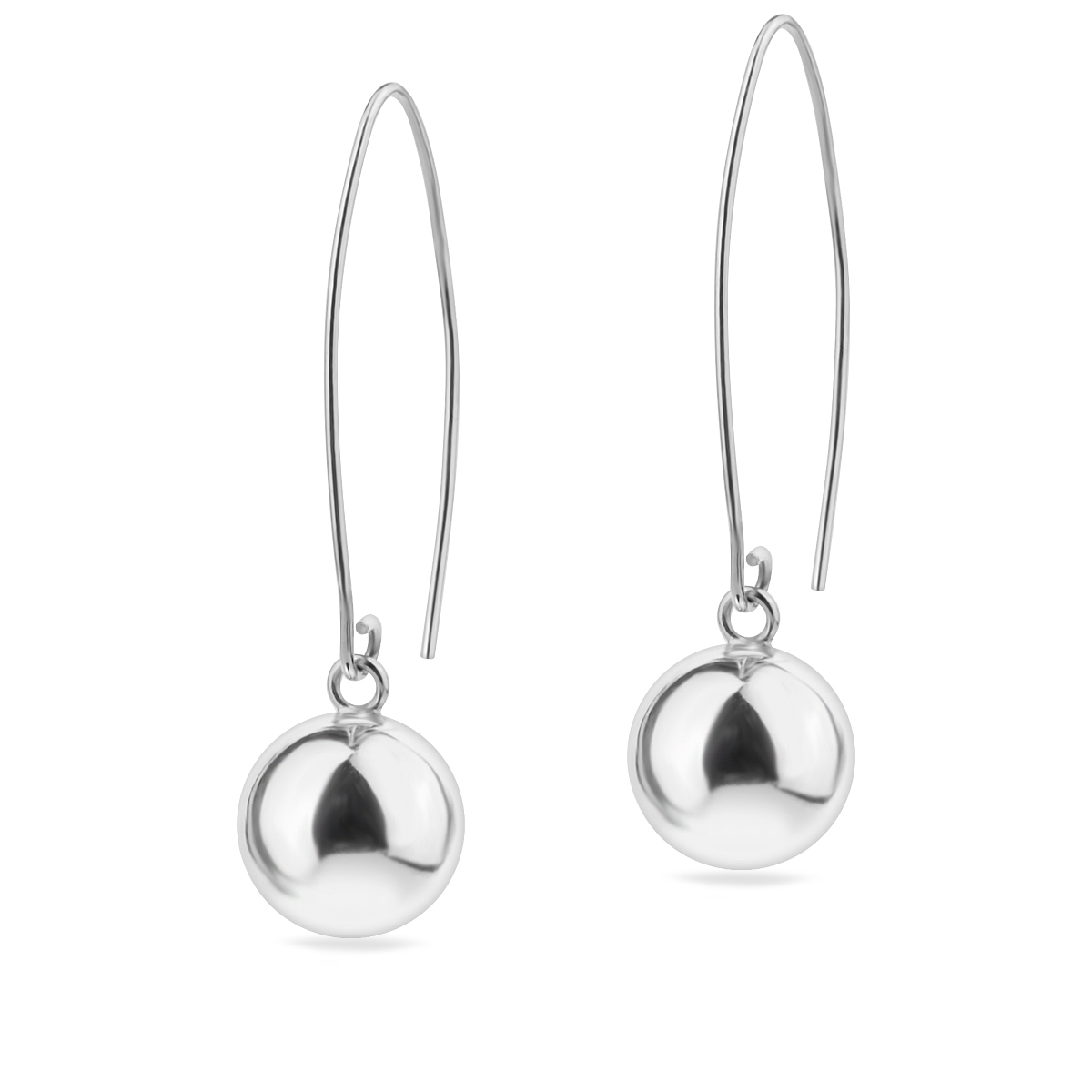 Ear Wire Threader Earrings Sterling Silver 925 Dangle Dainty Ball Drop Earrings Minimalistic Handmade Jewelry