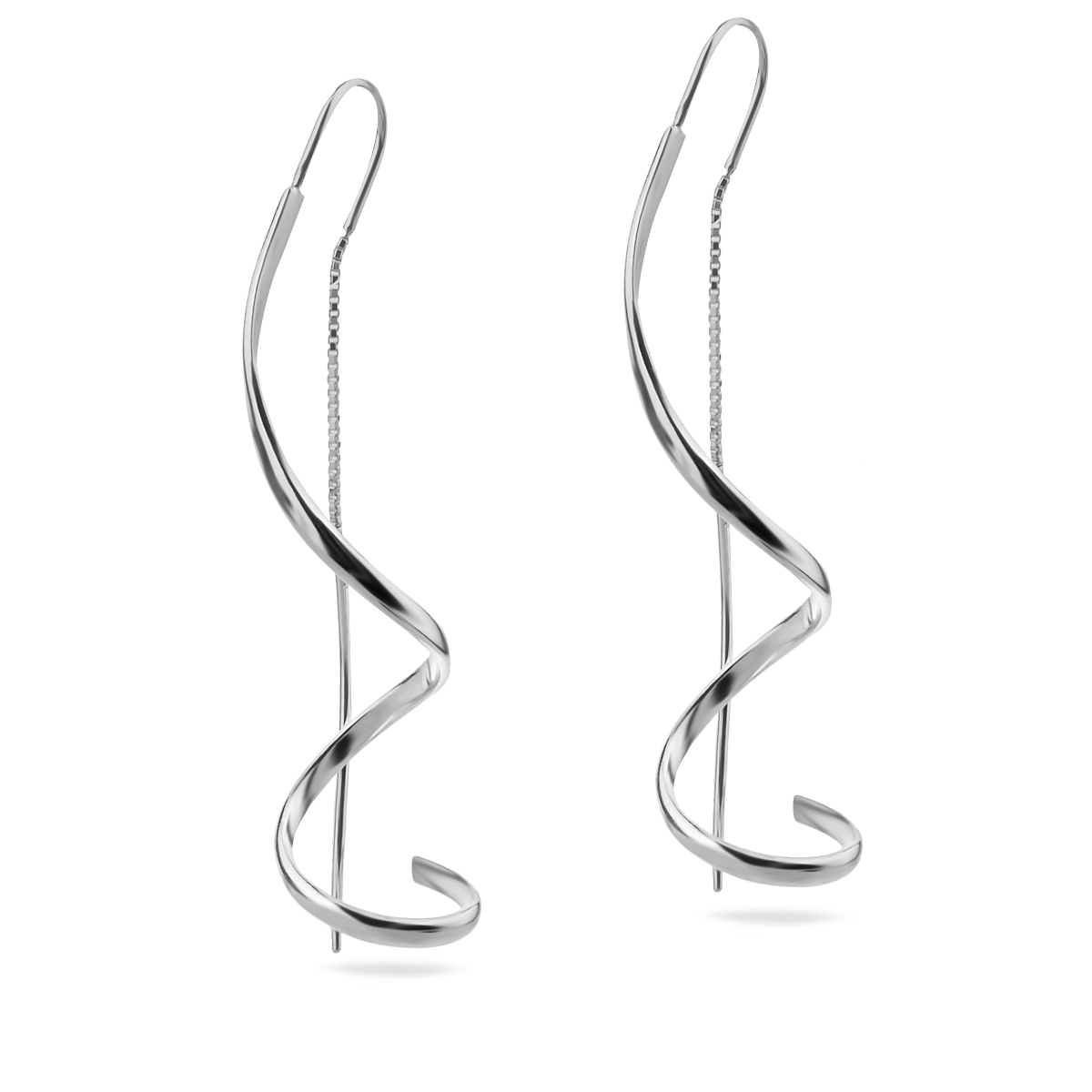 Spiral Thread Earrings Sterling Silver 925 "Twirl Twist"