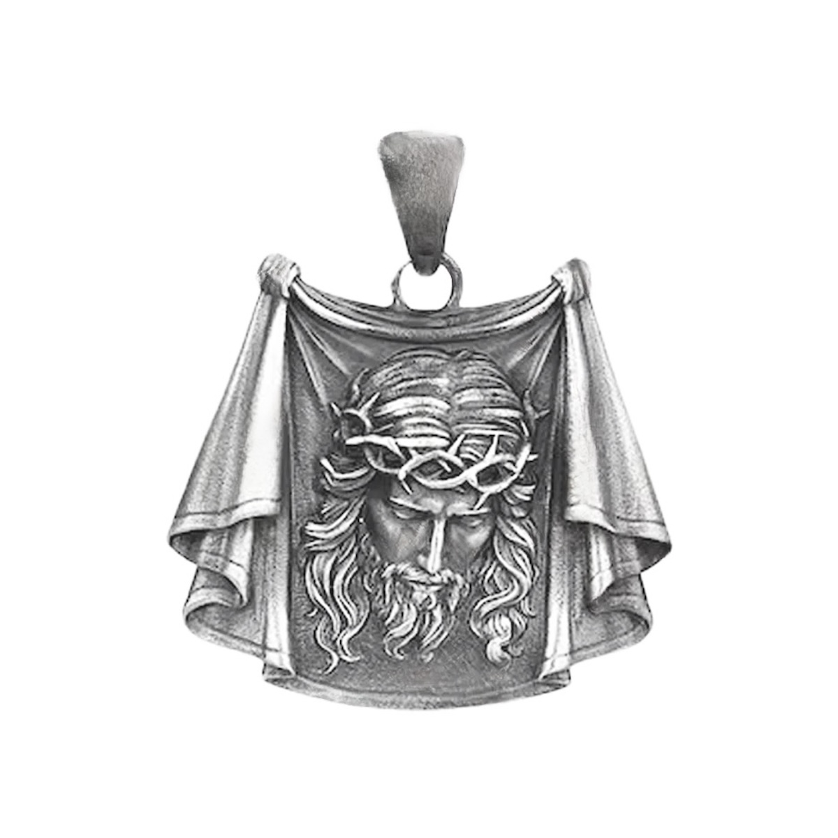 Handmade 925 Sterling Silver Jesus Pendant – Crown of Thorns