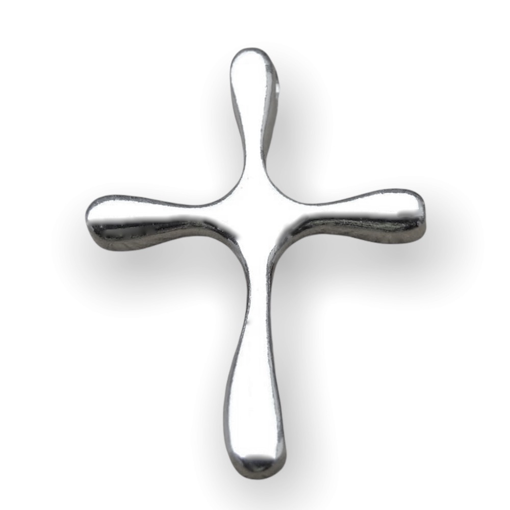 Modern Cross Sterling Silver 925 Pendant Religious Unisex Minimalist Necklace Charm Gift Present