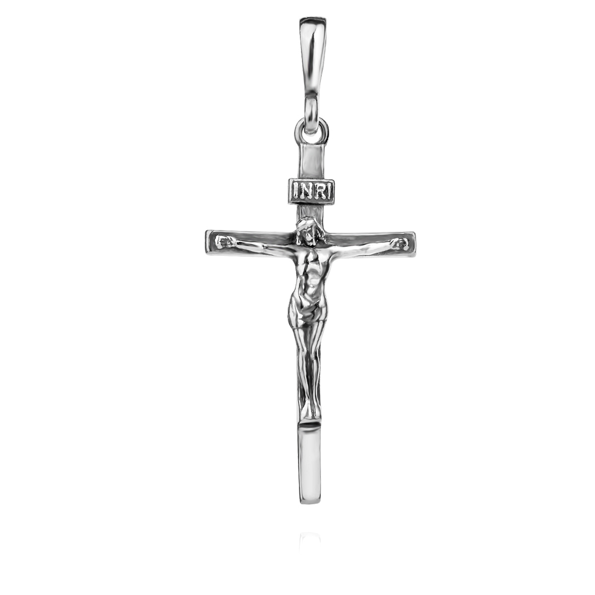 Cross INRI Pendant Sterling Silver 925 Religious Necklace Jewellery "Pray"