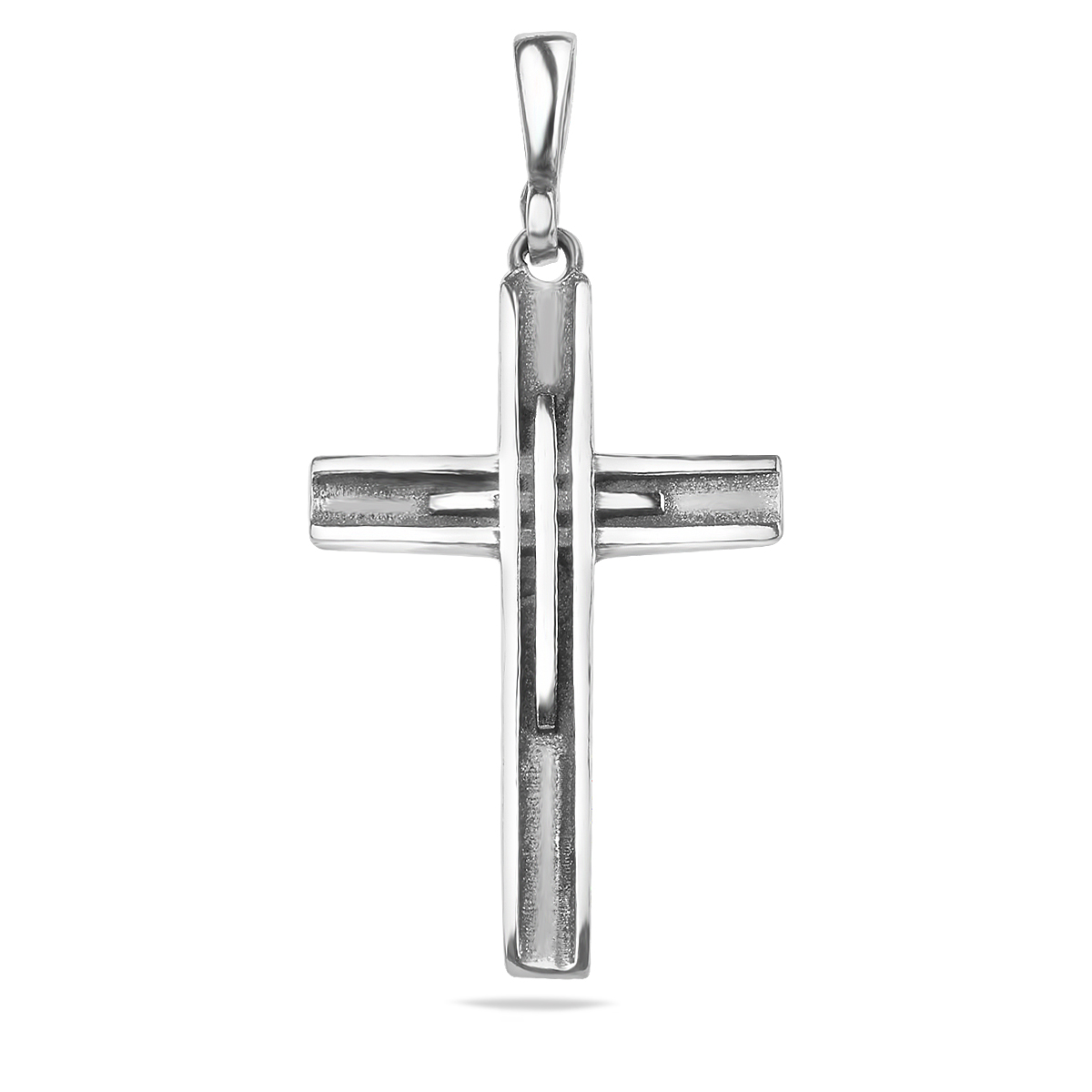 Cross Pendant Sterling Silver 925 Religious Modern Design Unisex Christening Baptism Gift Present