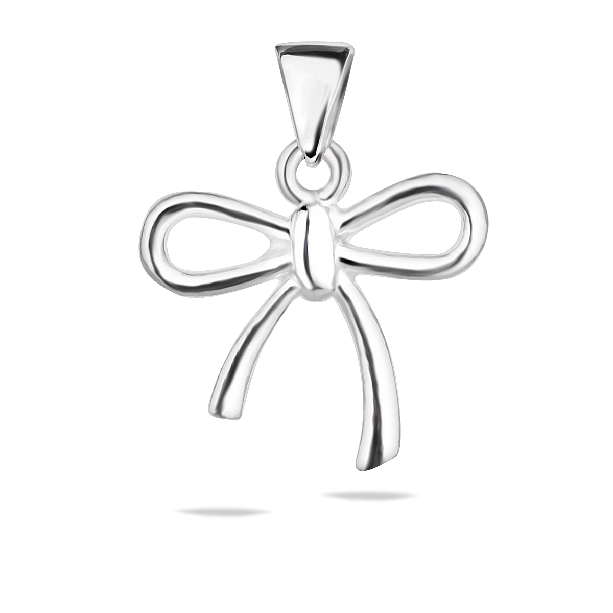 Bow Pendant Sterling Silver 925 Knot Necklace Chain Choker Dainty Ribbon Charm Elegant Handmade Jewelry