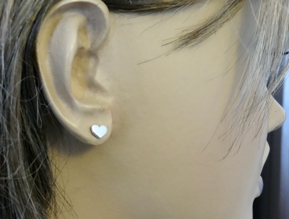 Heart Stud Earrings Sterling Silver 925 Dainty Tiny Love Trendy Minimalist Simple Design Jewelry - Image 2