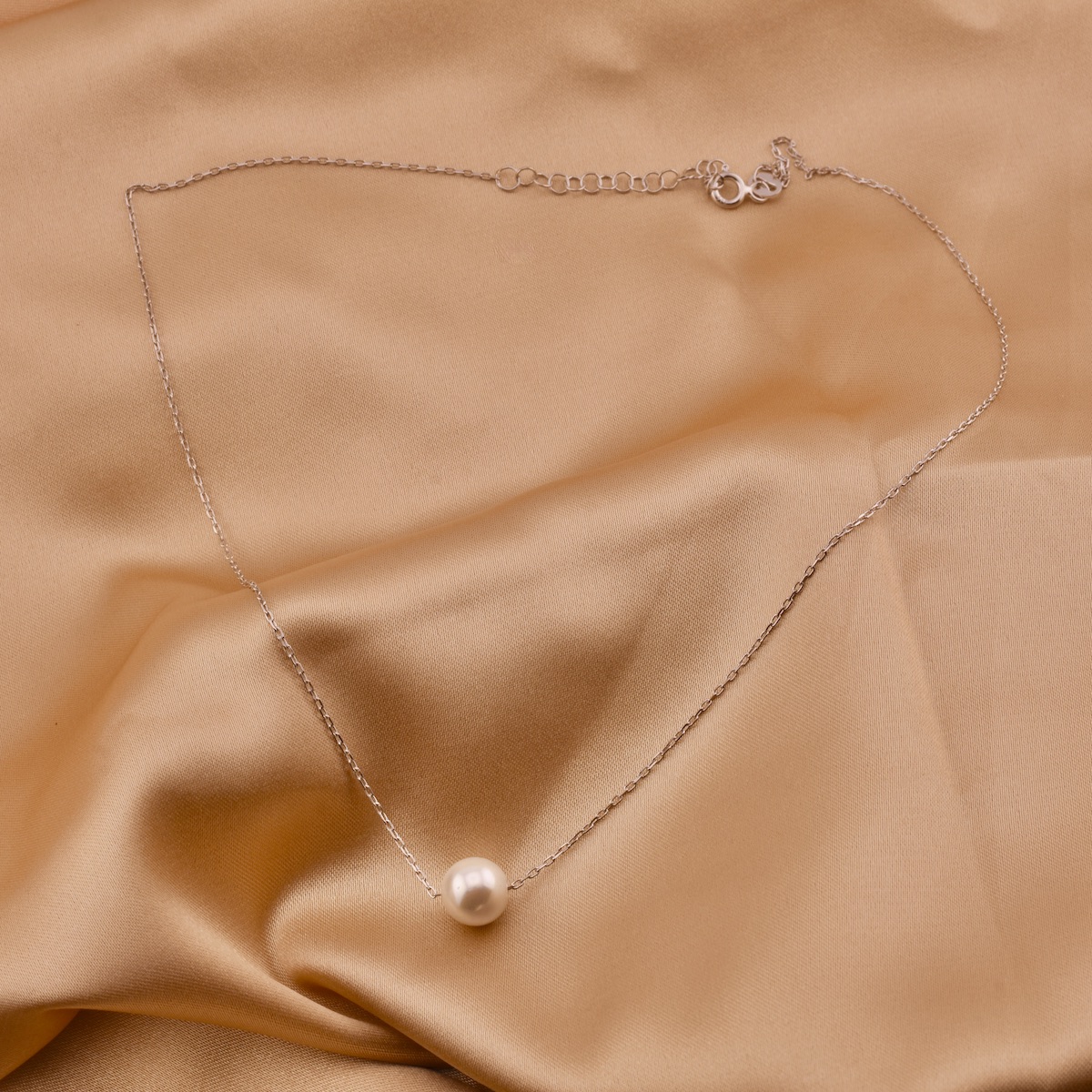 Single Pearl Necklace Pendant 925 Sterling Silver Freshwater Mother of Pearl Dainty Elegant Pearl Classic Jewelry Minimalist Design - Image 3