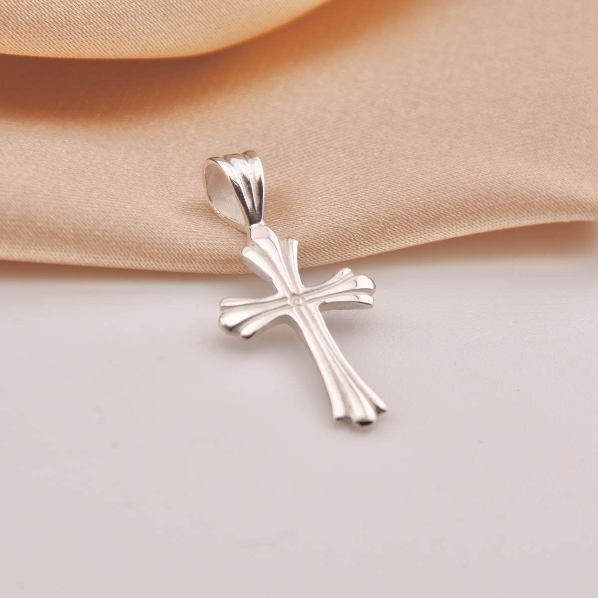 Cross Pendant Sterling Silver 925 Necklace Handmade Unisex Jewelry - Image 3