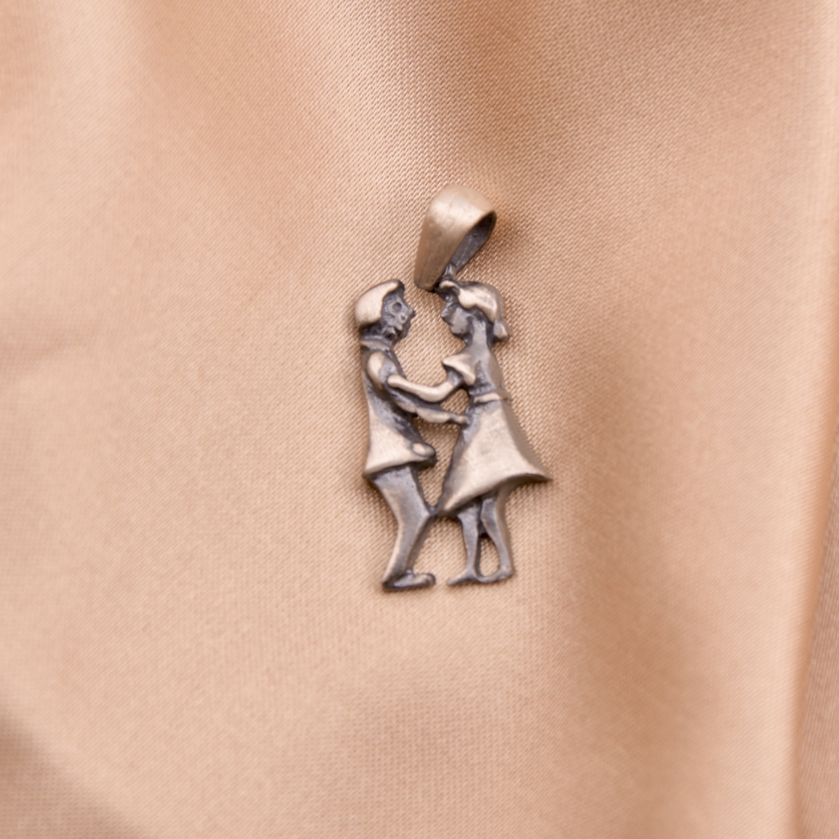 Couple Oxidised Pendant Sterling Silver 925 Couple Hug Dancing Couple Romantic Necklace Chain Charm Handcrafted Unisex Jewelry Gift Present - Image 2