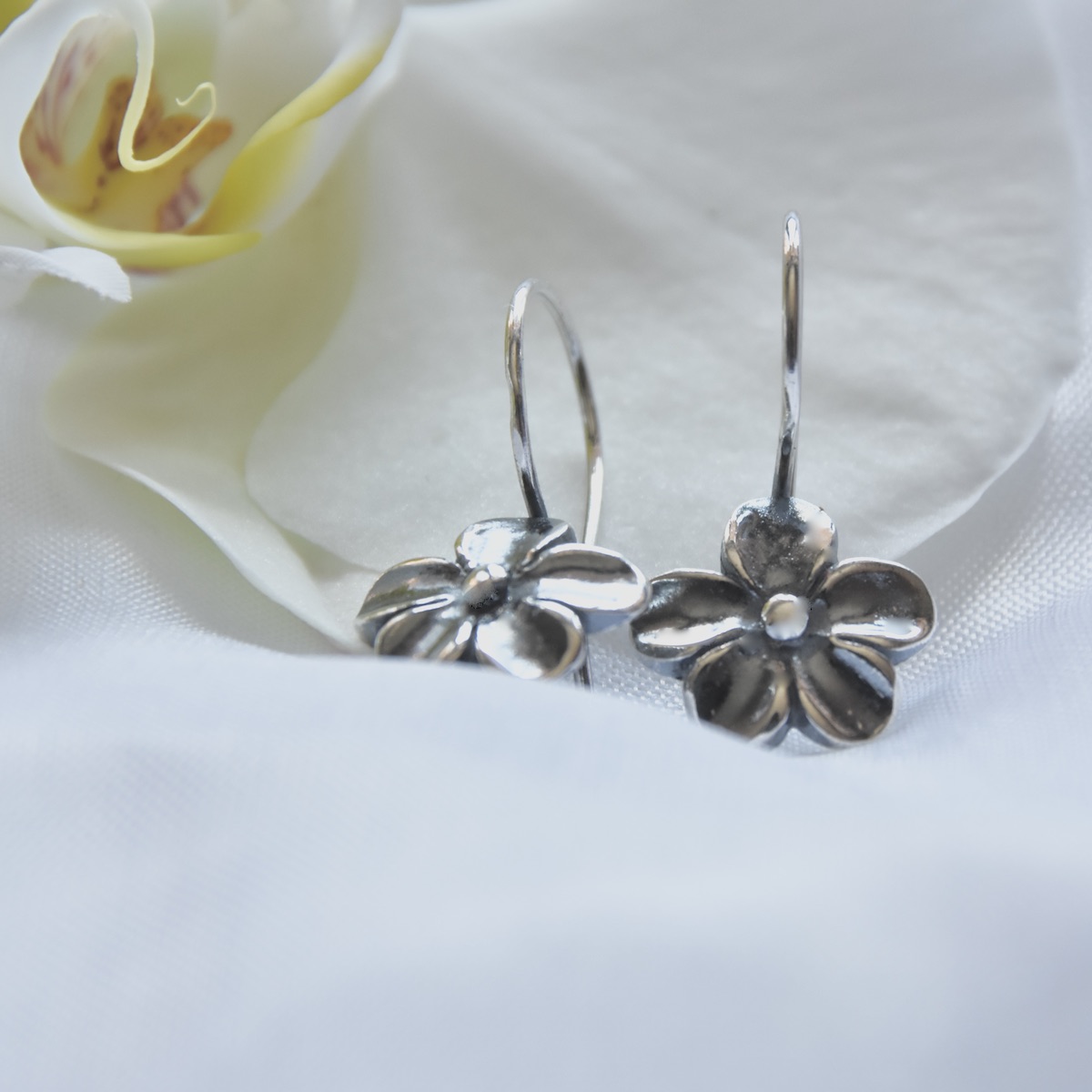 Flower Earrings Sterling Silver .925 Dangle Floral Jewellery Daisy Earrings Women Girl Gift Present - Image 2
