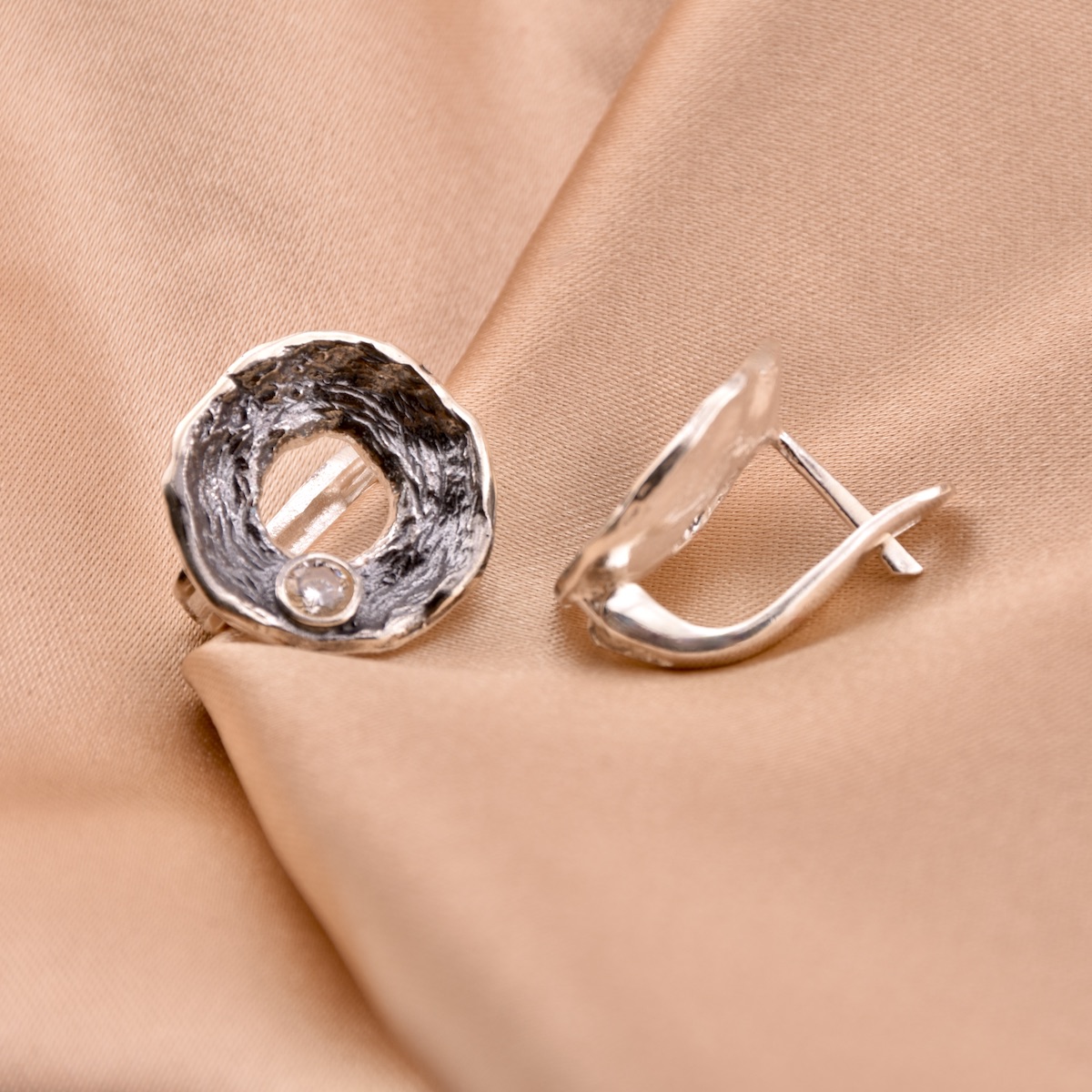 Crystal Cubic Zirconia Earrings Sterling Silver 925 Pair Oxidised CZ Shiny Sparkle Round Circle Jewelry Women Girl Birthday Gift Idea - Image 3