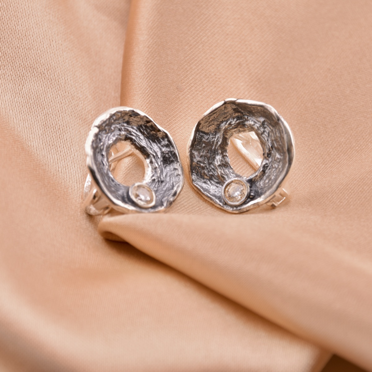 Crystal Cubic Zirconia Earrings Sterling Silver 925 Pair Oxidised CZ Shiny Sparkle Round Circle Jewelry Women Girl Birthday Gift Idea - Image 2