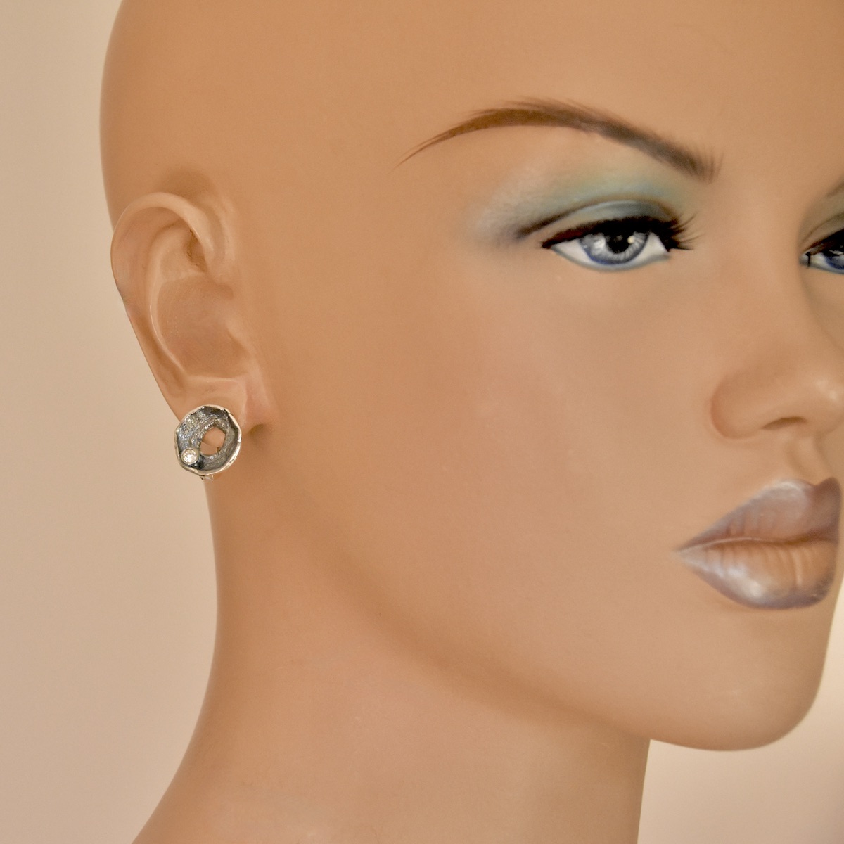 Crystal Cubic Zirconia Earrings Sterling Silver 925 Pair Oxidised CZ Shiny Sparkle Round Circle Jewelry Women Girl Birthday Gift Idea - Image 4