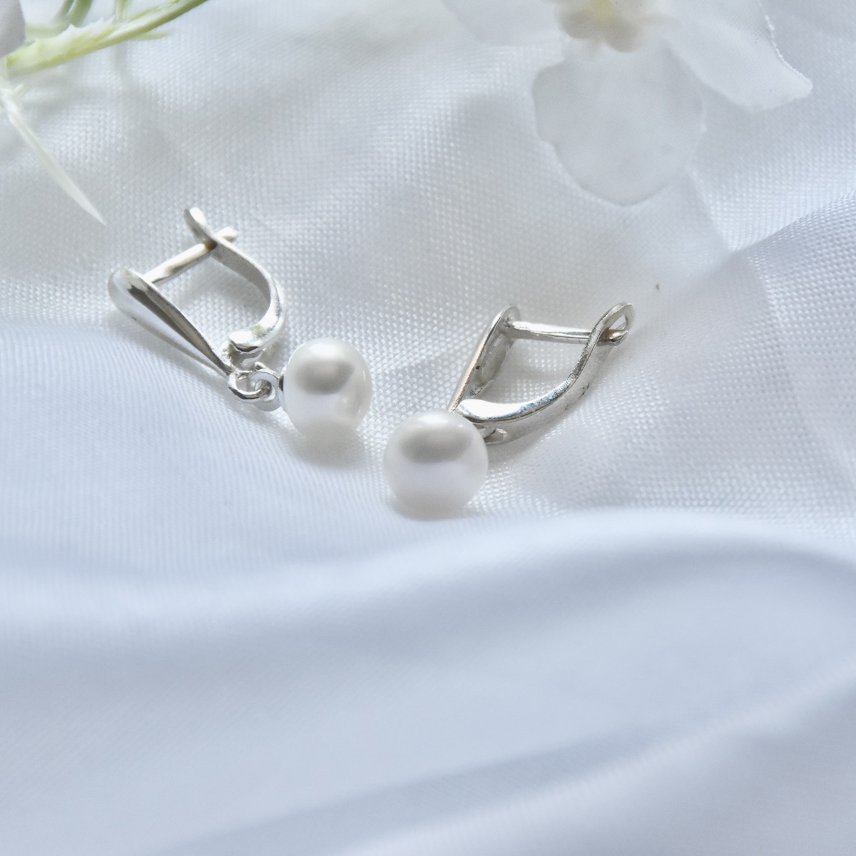 Pearl Earrings Sterling Silver 925 6mm Bead Ball Dangle Drop Charm Women Girl Wedding Bridal Bridesmaids Jewellery Gift Idea - Image 2