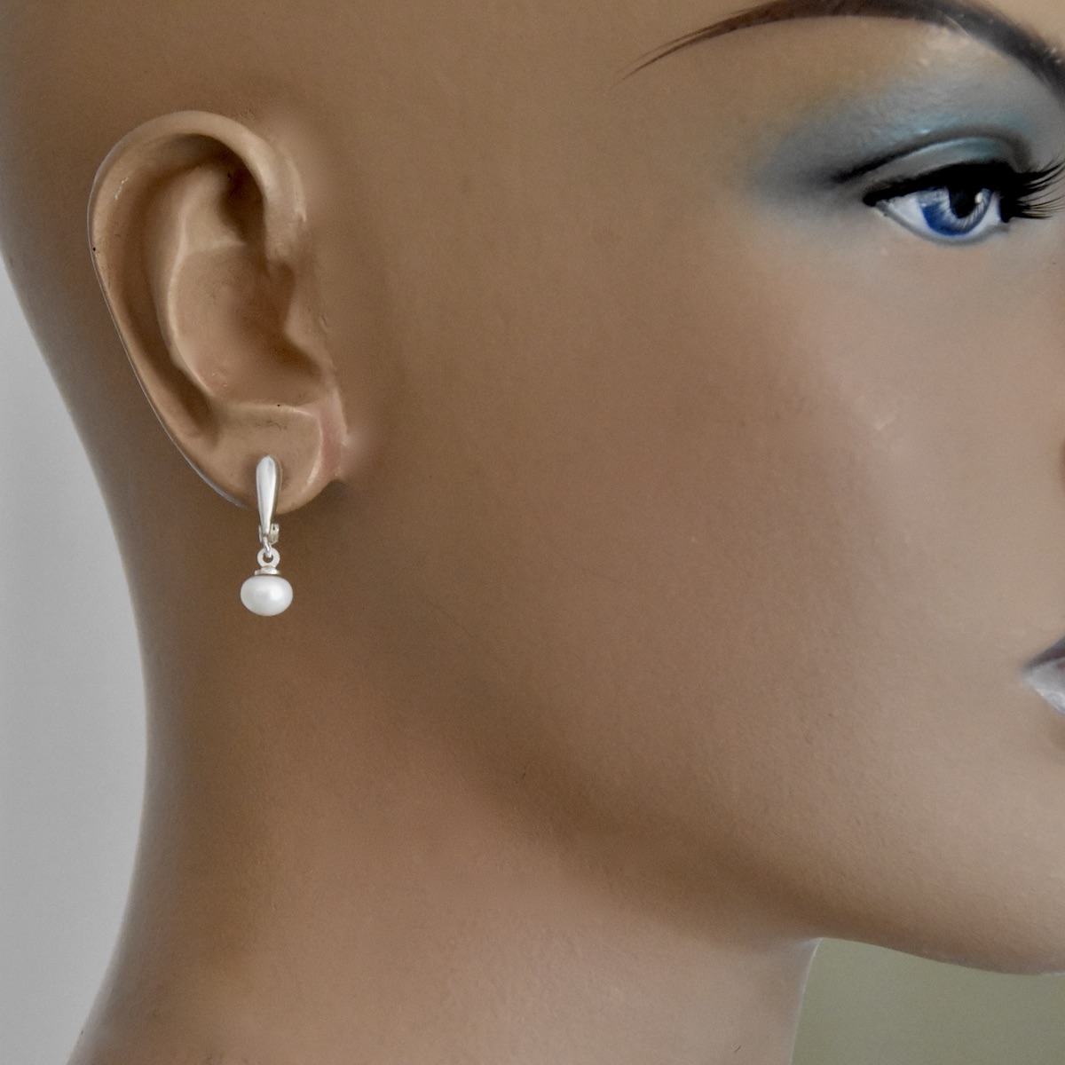 Pearl Earrings Sterling Silver 925 6mm Bead Ball Dangle Drop Charm Women Girl Wedding Bridal Bridesmaids Jewellery Gift Idea - Image 3