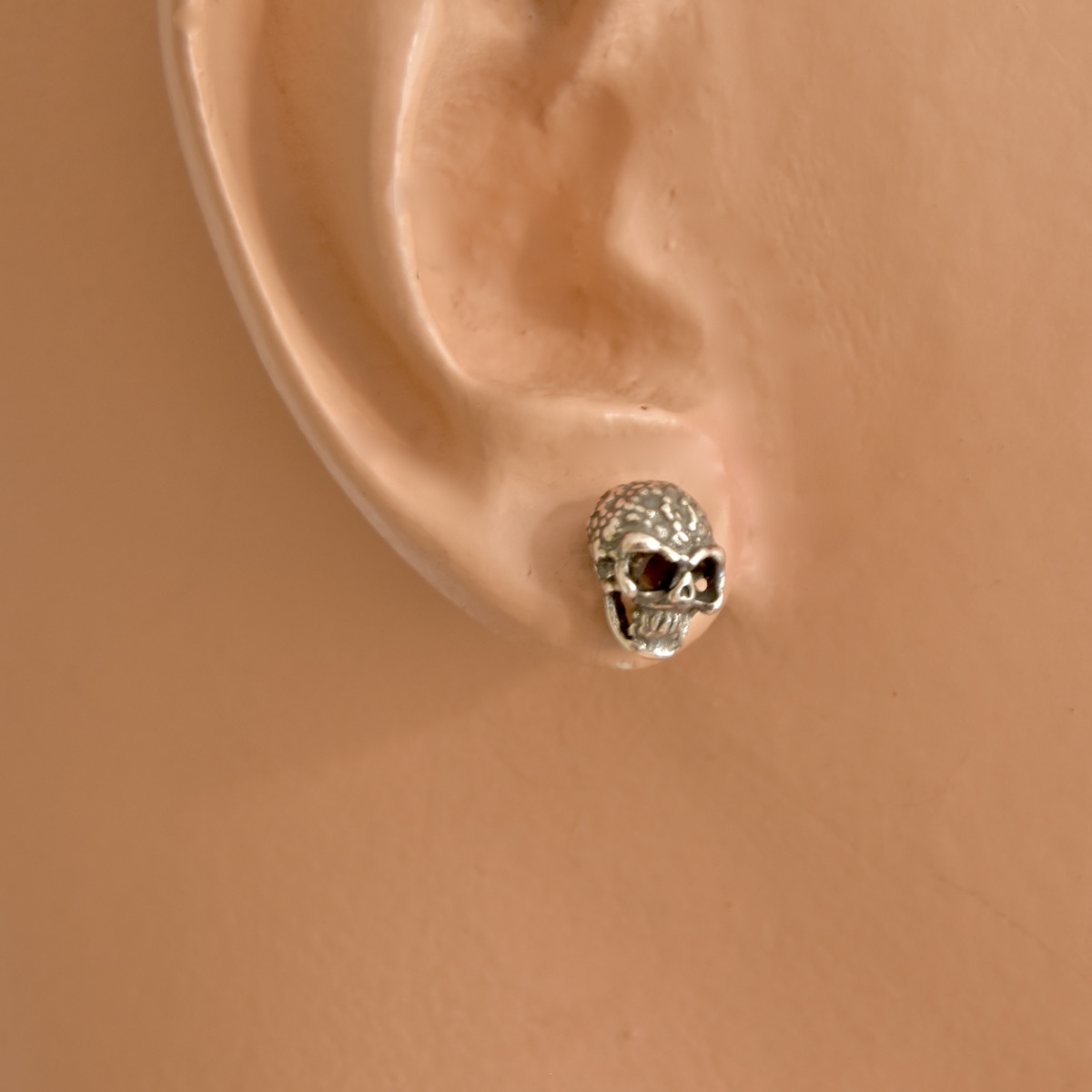 Skull Studs Sterling Silver .925 Earrings Biker Motorcycle Men Women Deadhead Gothic Punk Ear Fashion Accessory Unisex Jewelry Gift Present - Image 3