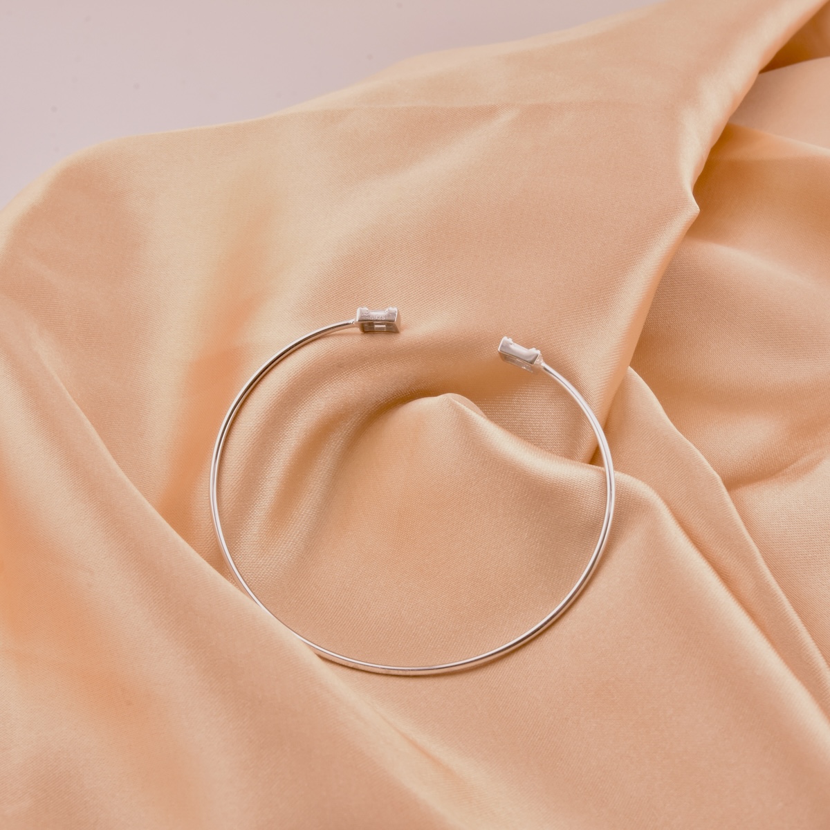 Sterling Silver Open Bangle “City Lights” with Sparkling CZ - Image 3