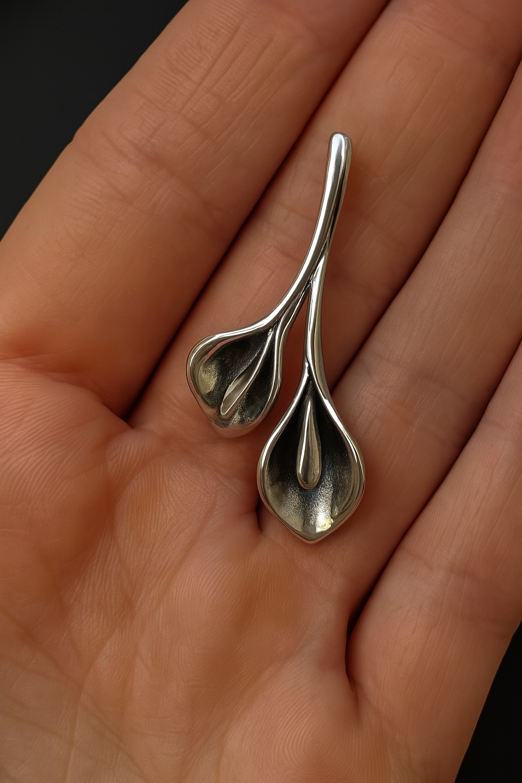 Calla Lily Sterling Silver 925 Pendant Flower Design Necklace Charm Dangle Drop Style Jewelry Wedding Anniversary Birthday Gift - Image 2
