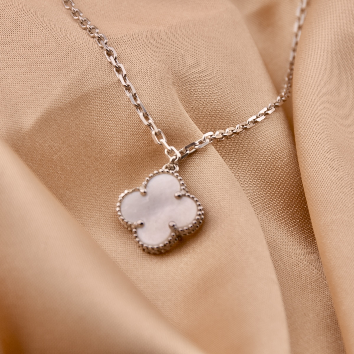 Clover Luck Pendant Sterling Silver 925 Mother of Pearl Necklace Jewellery "Harmony Whisper" - Image 3