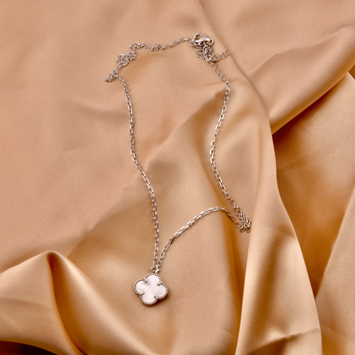 Clover Luck Pendant Sterling Silver 925 Mother of Pearl Necklace Jewellery "Harmony Whisper" - Image 2