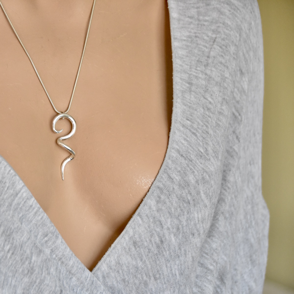 Modern Twirl Set Sterling Silver .925 Swirl Serpentine Twist Earrings Pendant Jewelry - Image 3