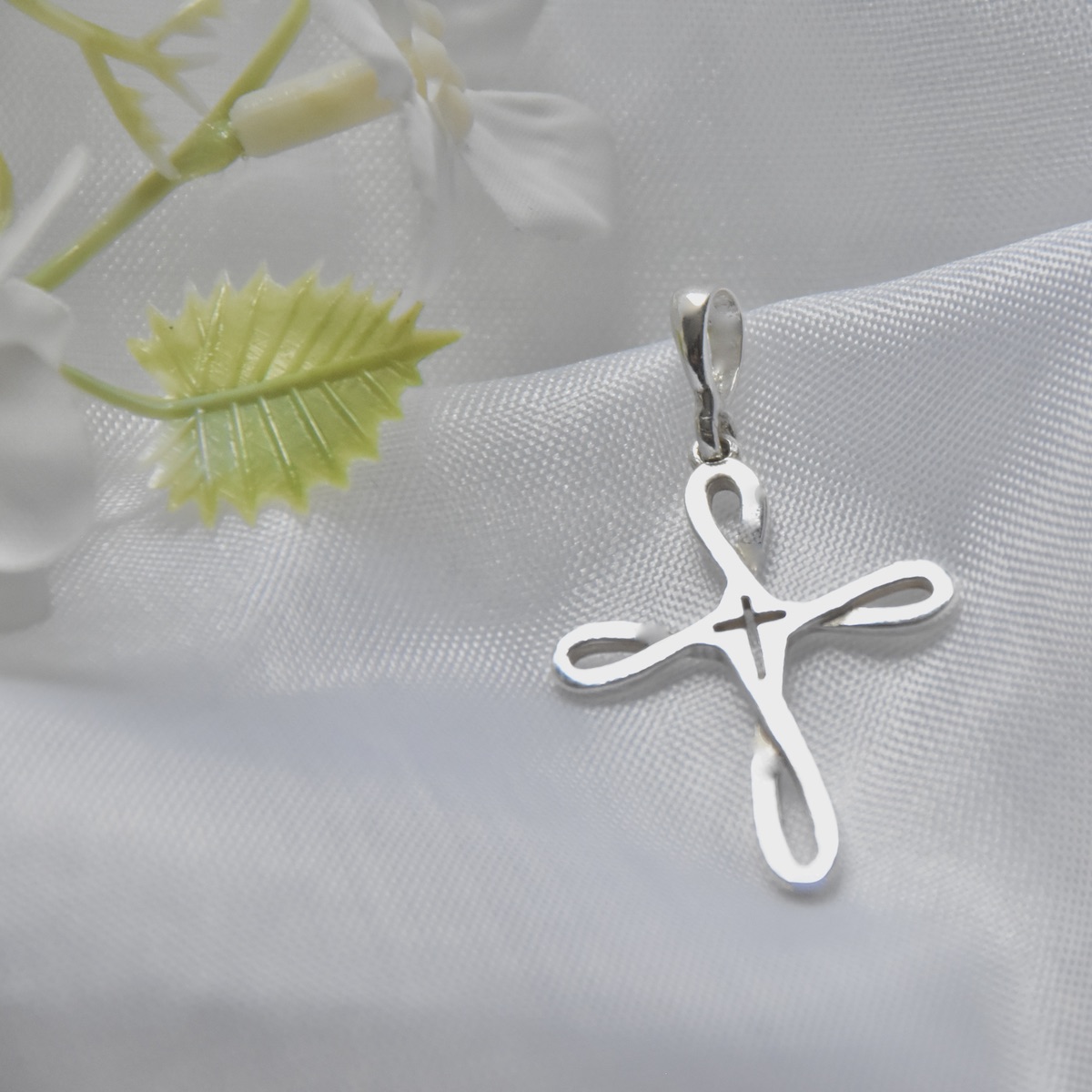 Sterling Silver 925 Cross Pendant Minimal Design Simple Necklace Charm Religious Christening Baptism Gift Present - Image 2