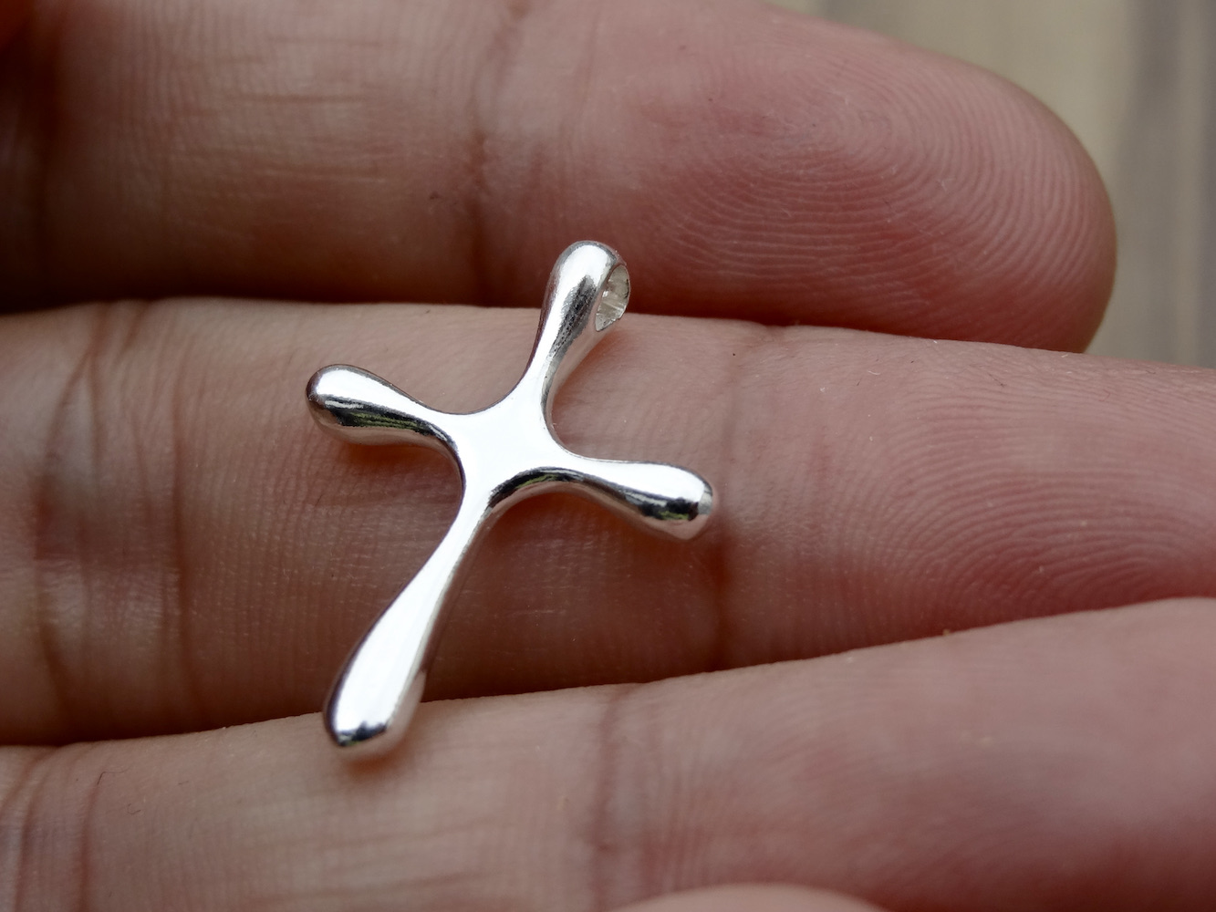 Modern Cross Sterling Silver 925 Pendant Religious Unisex Minimalist Necklace Charm Gift Present - Image 3