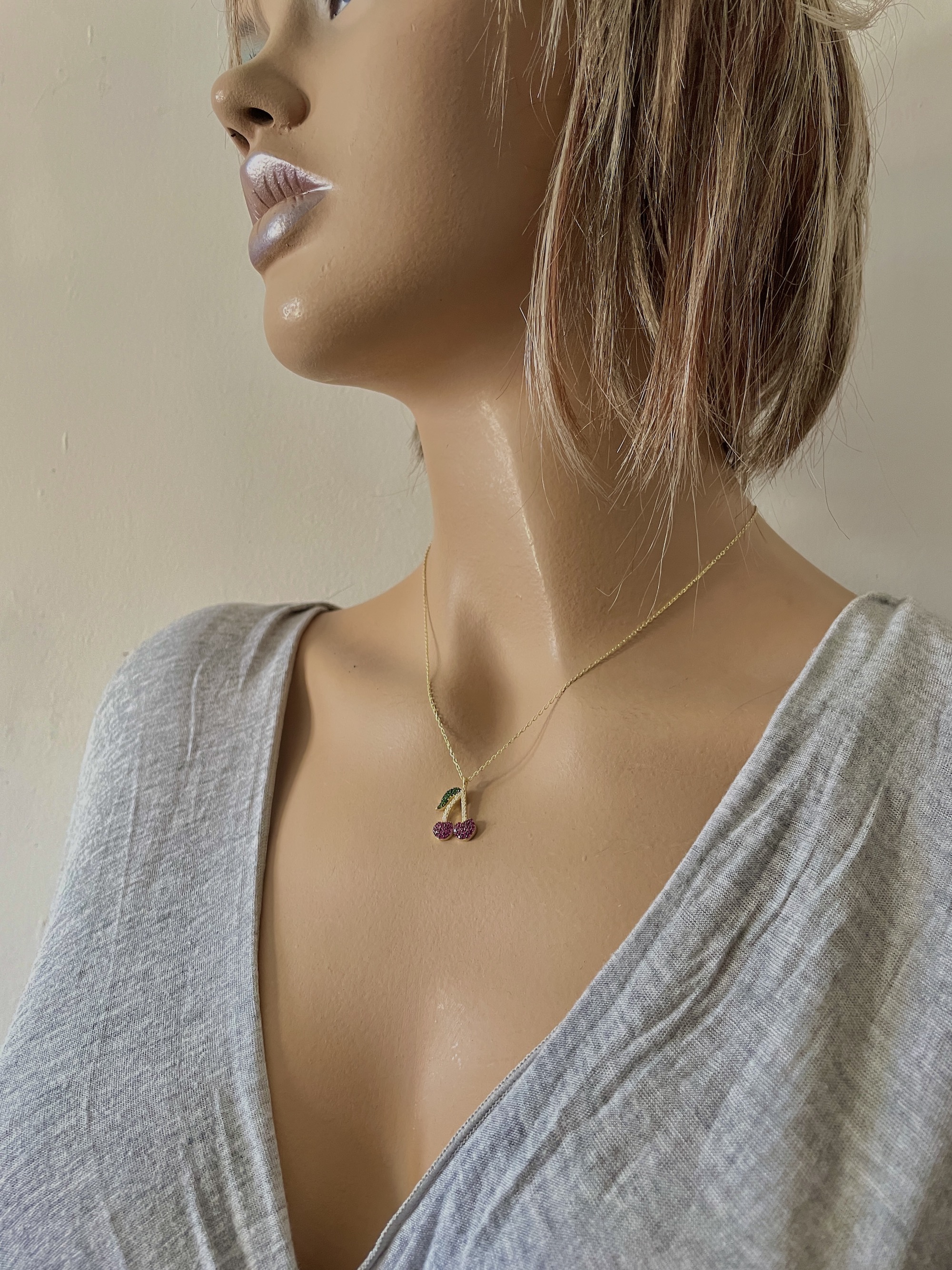 Cherry Sterling Silver 925 Necklace Pendant - Image 2