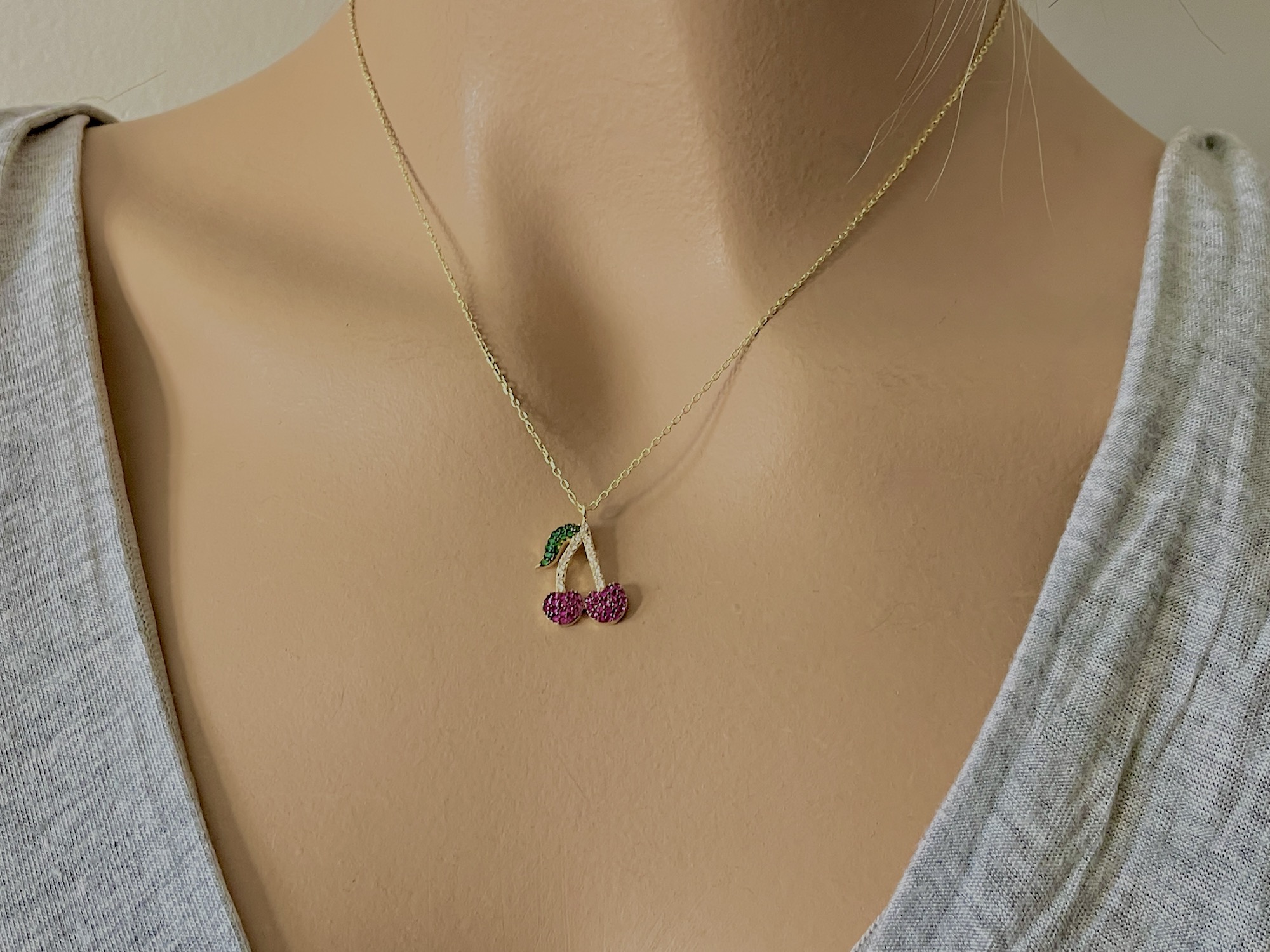 Cherry Sterling Silver 925 Necklace Pendant - Image 3