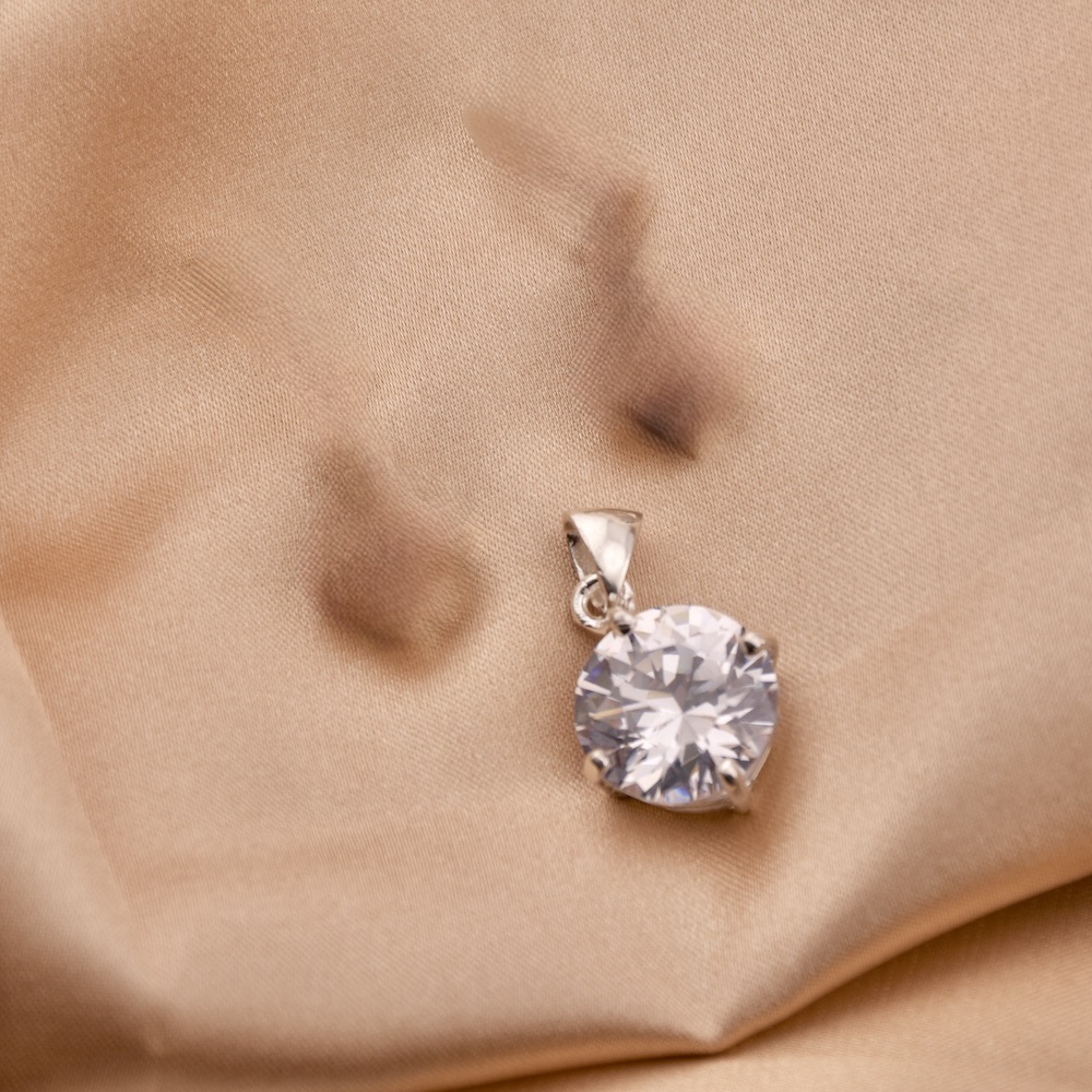 Cubic Zirconia Sterling Silver 925 CZ Pendant Crystal Gemstone Women Girl Wedding Bridal Bridesmaid Gift - Image 2