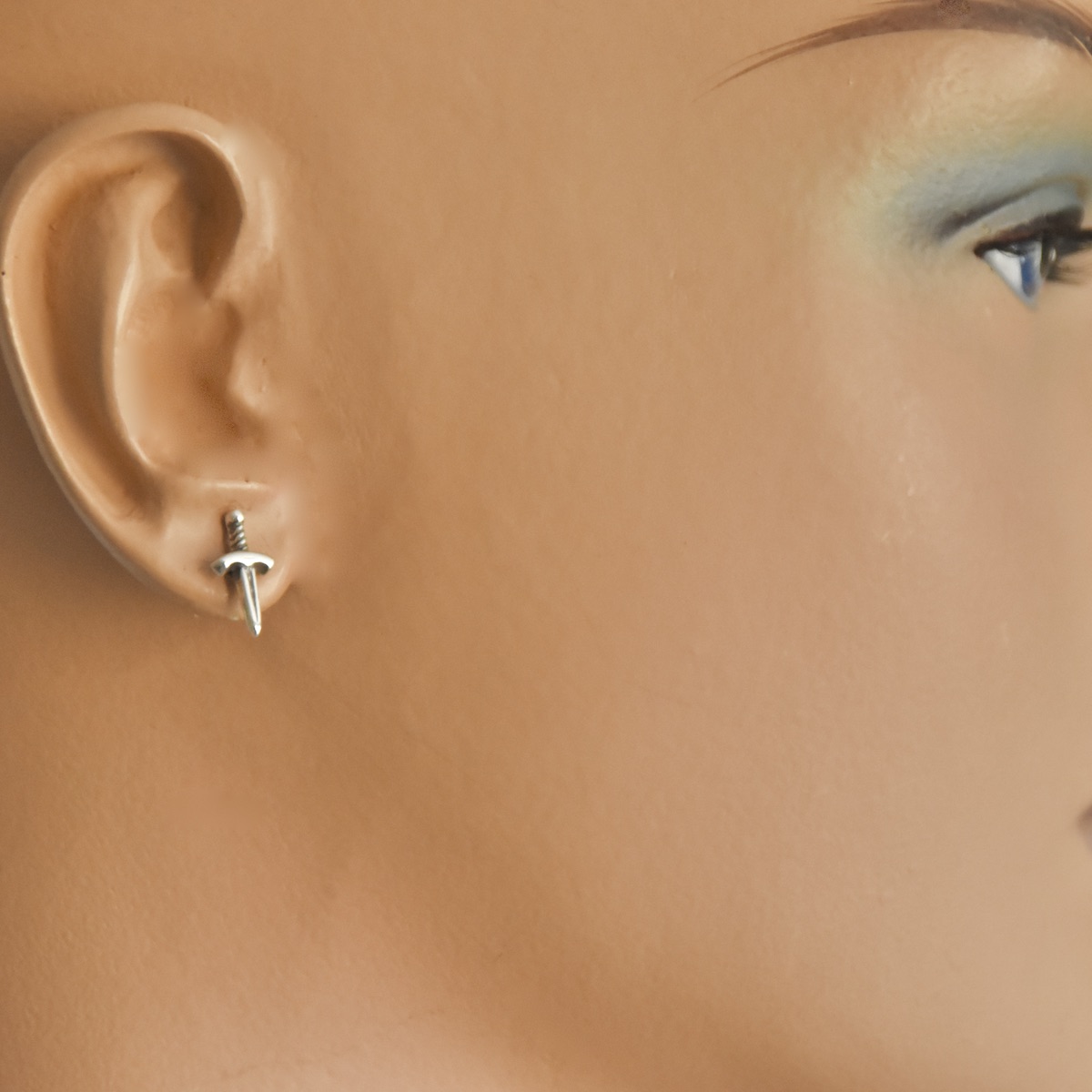 Sword Dagger Earrings Sterling Silver .925 Pair Stud Delicate Earrings Minimalistic Design Jewelry Simple Unisex Everyday Gift Present - Image 5