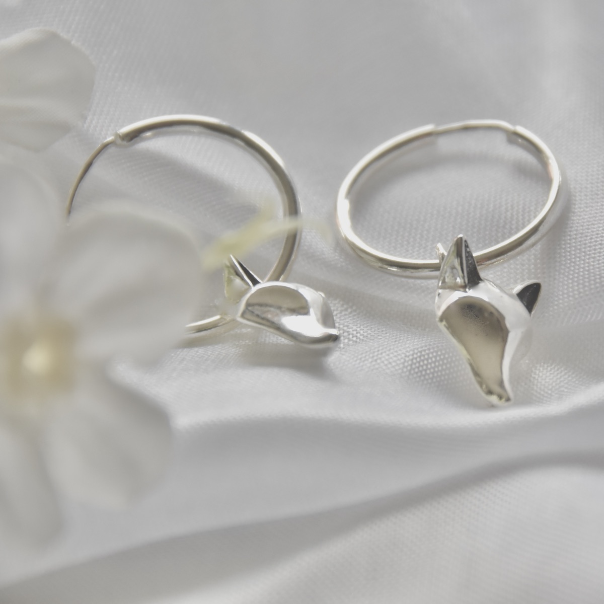 Fox Sterling Silver 925 Earrings Dangle Drop Style Wild Animal Charm Endless Wire Sleepers Hoop Women Girl Present Gift Jewelry - Image 2