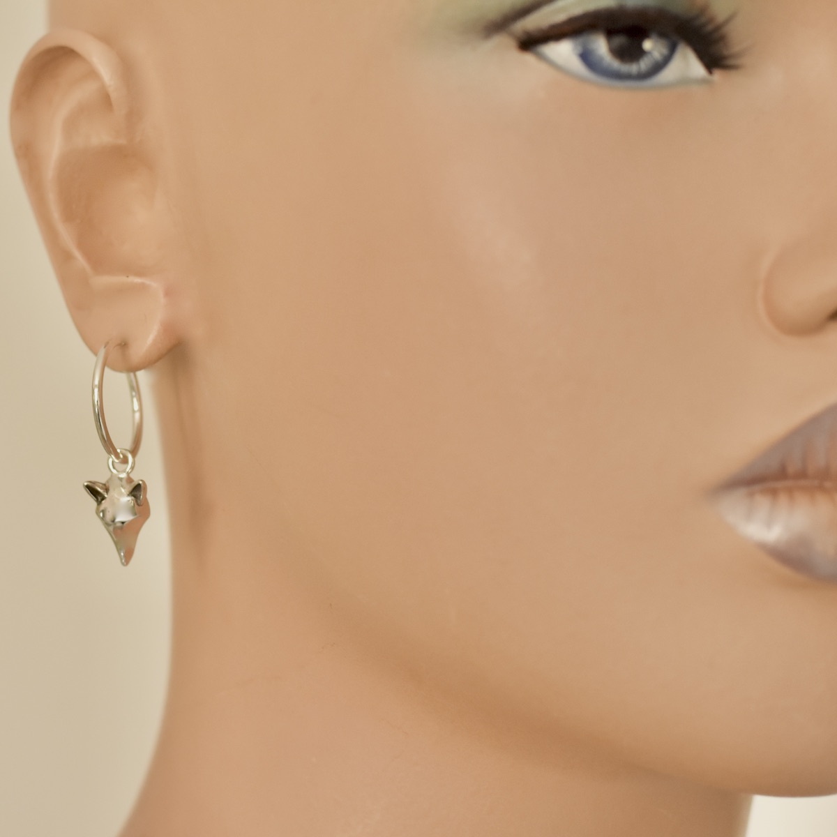 Fox Sterling Silver 925 Earrings Dangle Drop Style Wild Animal Charm Endless Wire Sleepers Hoop Women Girl Present Gift Jewelry - Image 3