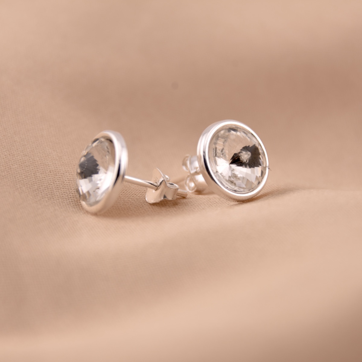 Sterling Silver 925 Zircon Gemstone Stud Earrings Round Ball 10mm White Crystal Sparkle Minimalist Button Earrings Men Women Unisex Jewelry - Image 2