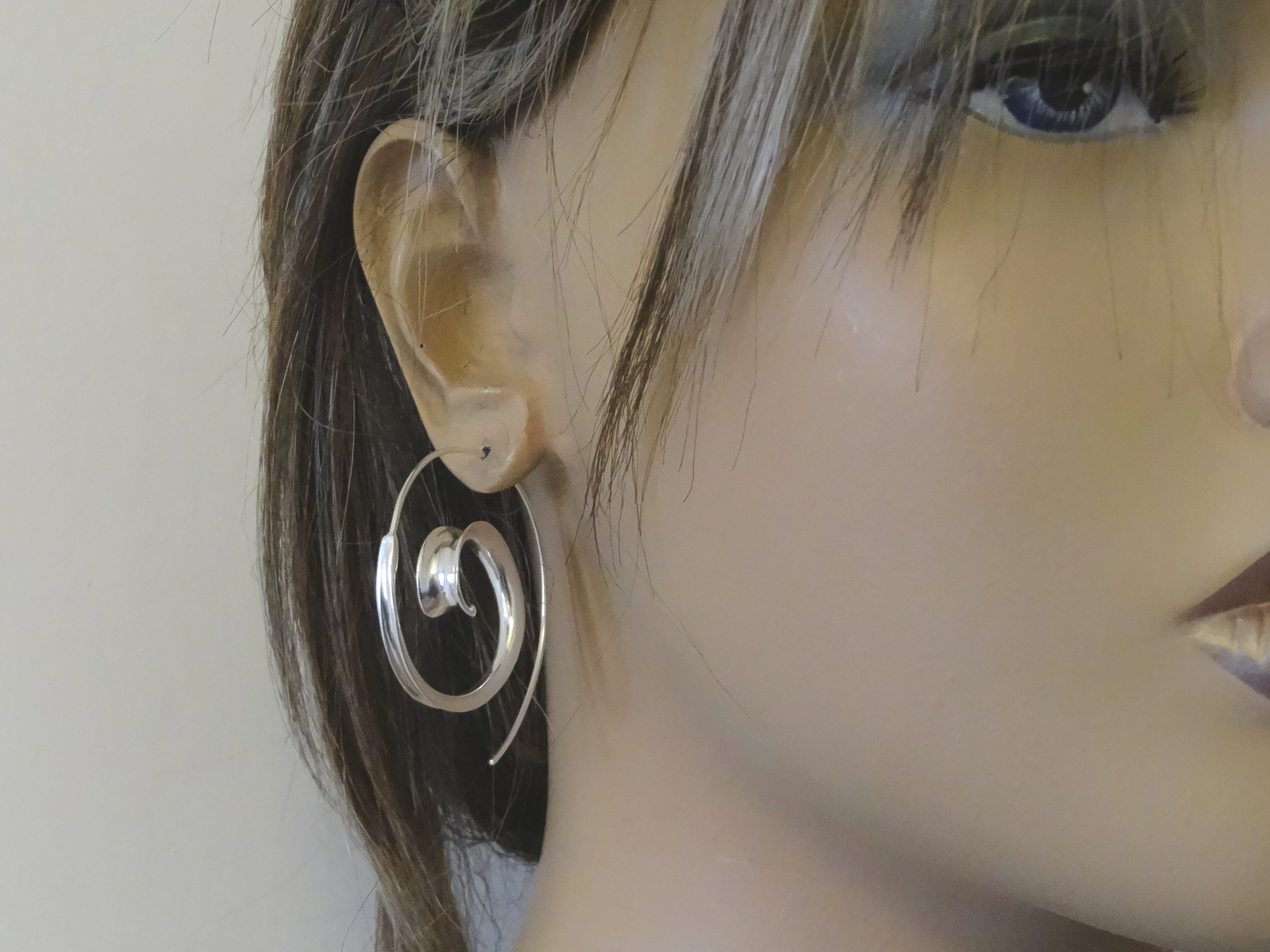 Hoop Spiral Swirl Earrings Sterling Silver 925 Ear Wire Thread Pair Earrings Women Girl Present Gift Jewelry - Image 3