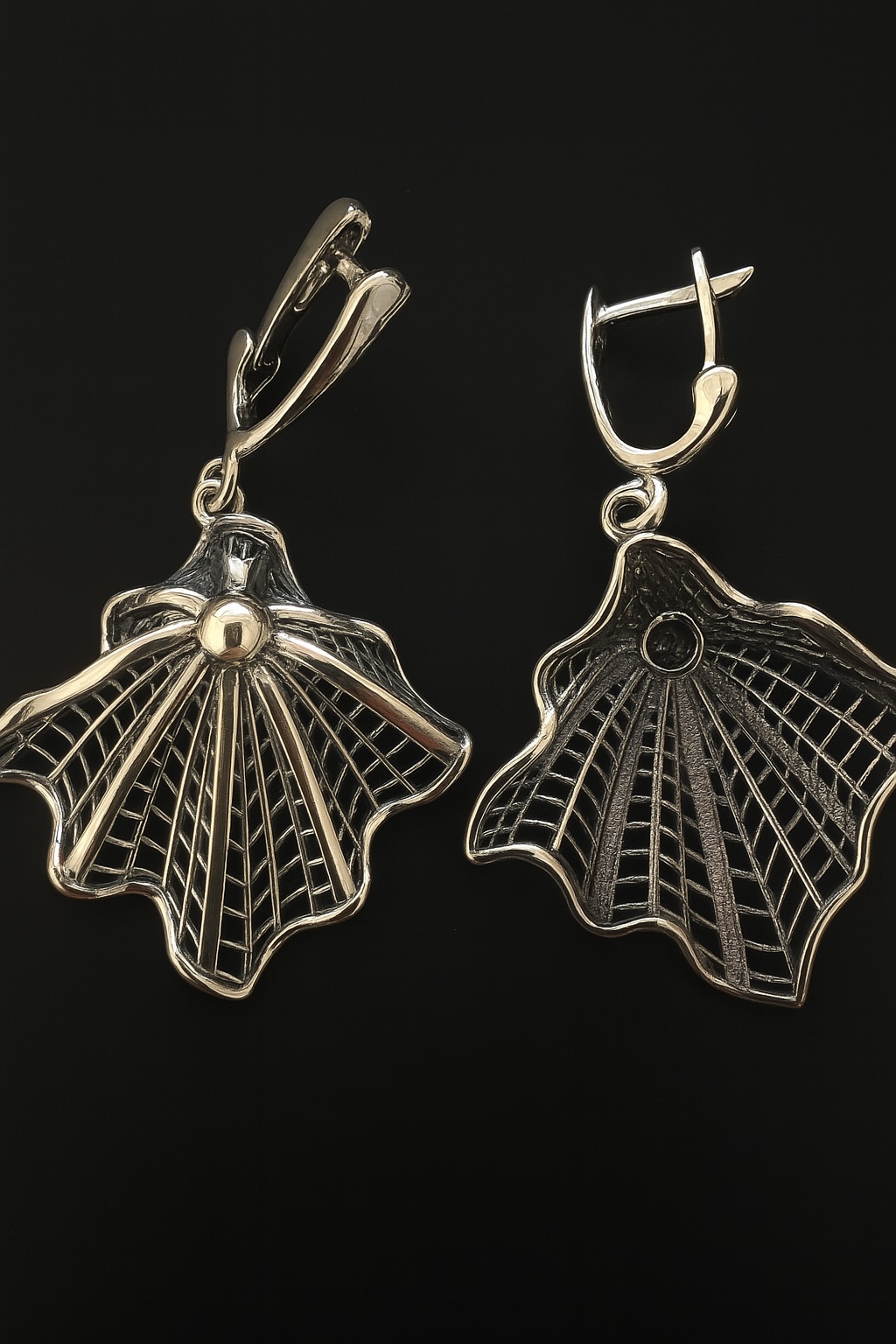 Spider Web Net Inspired Sterling Silver 925 Dangle Drop Earrings Jewellery Gift Idea - Image 4