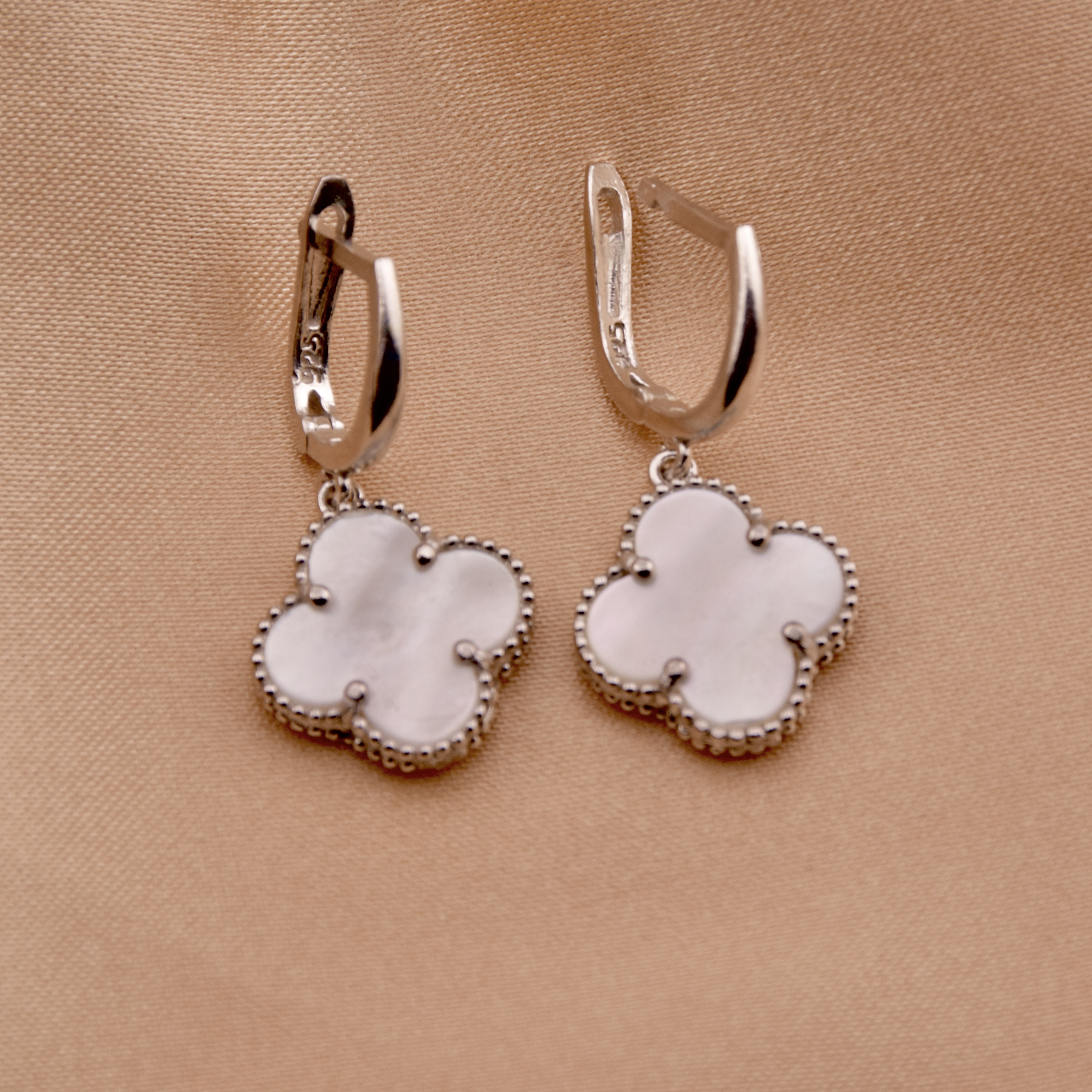 Mother of Pearl Earrings Sterling Silver 925 Dangle Drop Jewellery "Harmony Whisper" - Image 2