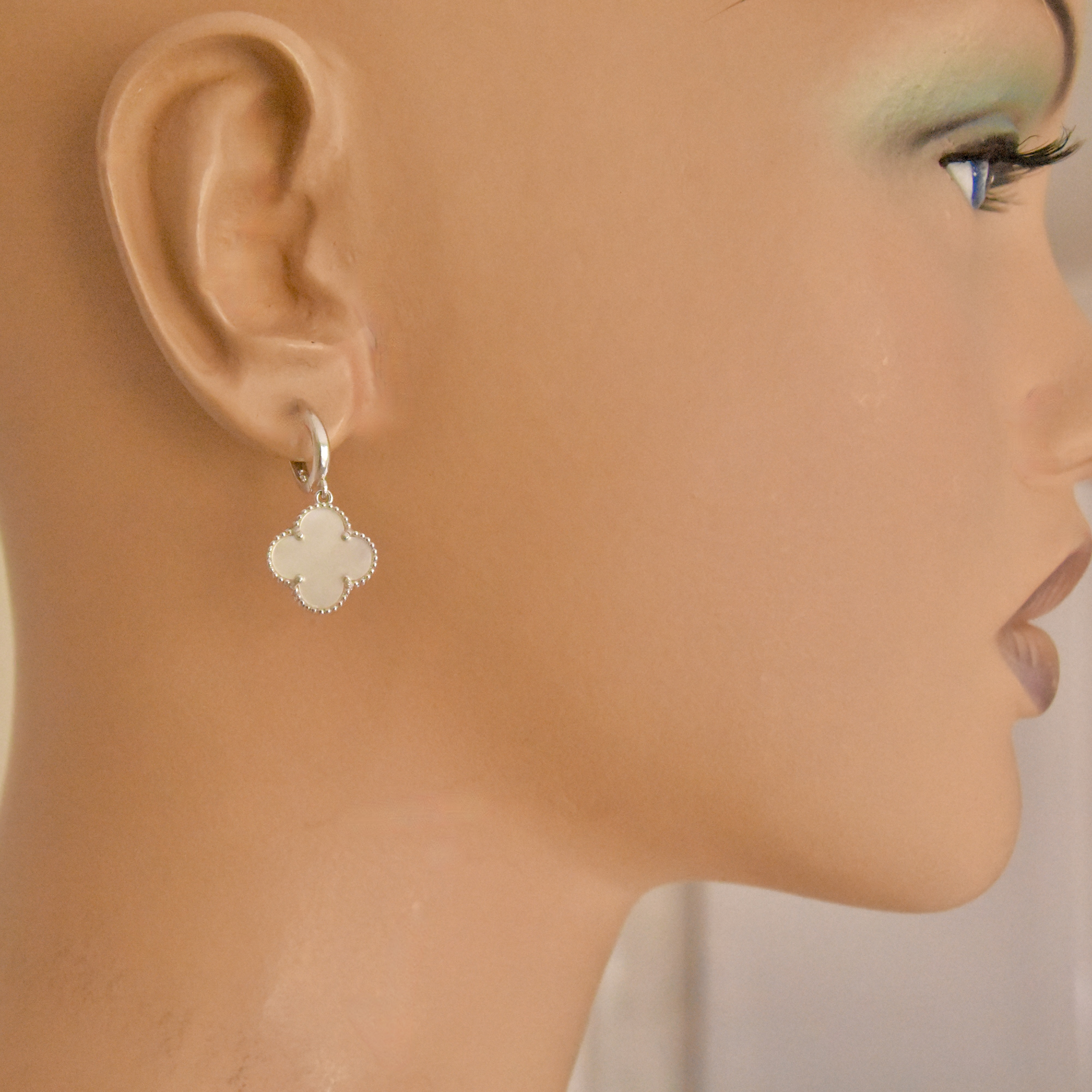 Mother of Pearl Earrings Sterling Silver 925 Dangle Drop Jewellery "Harmony Whisper" - Image 3