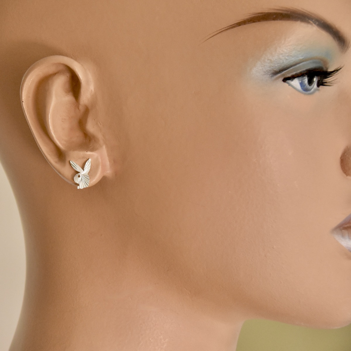 Playboy Stud Earrings Sterling Silver 925 Bunny Studs Minimalist Style Jewelry Rabbit Earrings Unisex Gift Present - Image 3