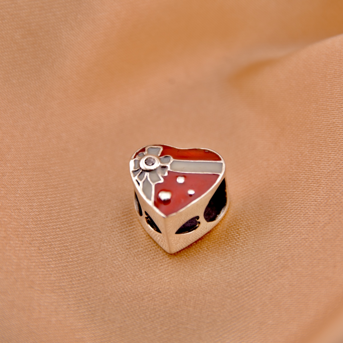 Sterling Silver 925 "Love You" Heart Bracelet Charm Bead Jewellery Red Enamel Romantic Valentine Birthday Gift Design - Image 3