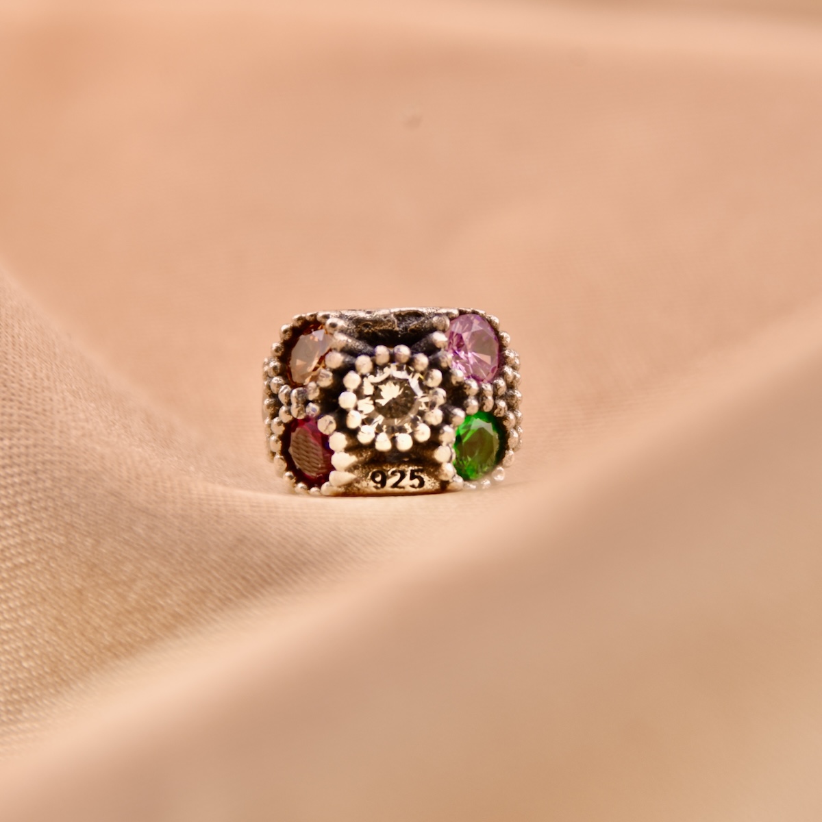 Sterling Silver 925 Multicolour Bracelet Bead Charm “Festival Lights” - Silver Image 2