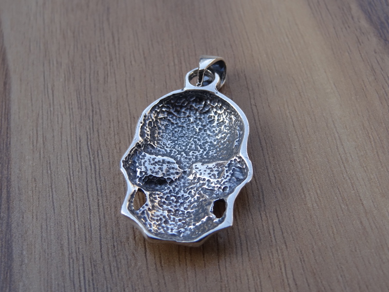 Large Unisex Skull Pendant Sterling Silver 925 Oxidised Biker Necklace Jewellery - Image 3