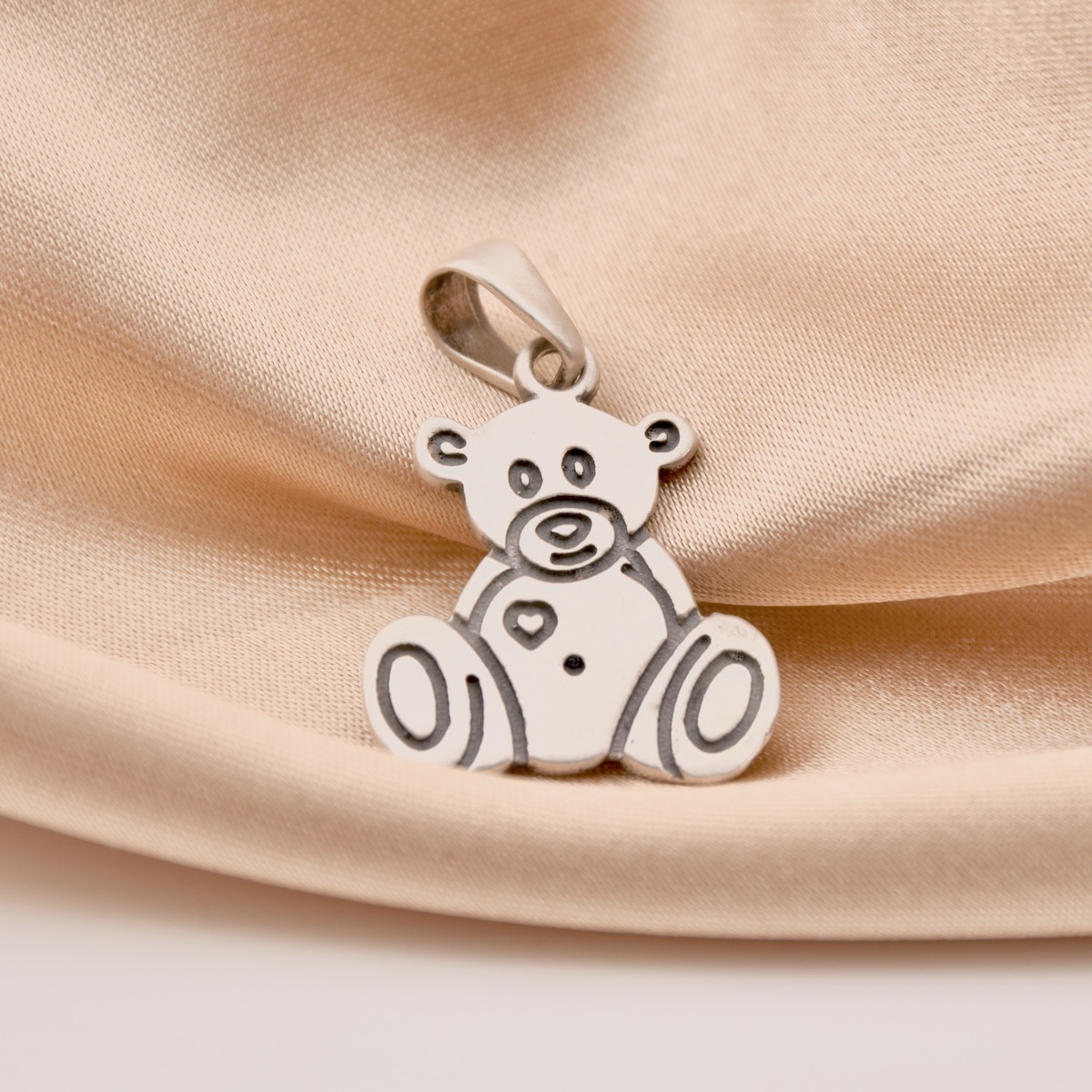 Teddy Bear Pendant Sterling Silver 925 Small Teddy Teddybear Oxidised Necklace Chain Charm Unisex Gift Present Jewellery - Image 2