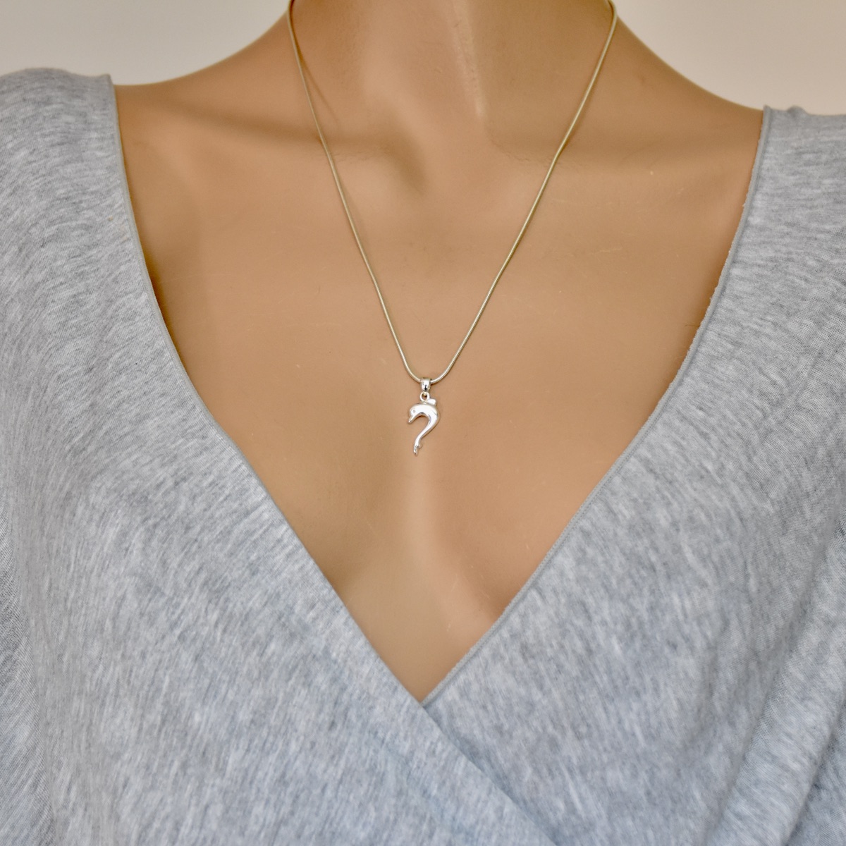 Dainty Ocean-Inspired Dolphin Pendant Sterling Silver 925 Necklace Charm - Image 5